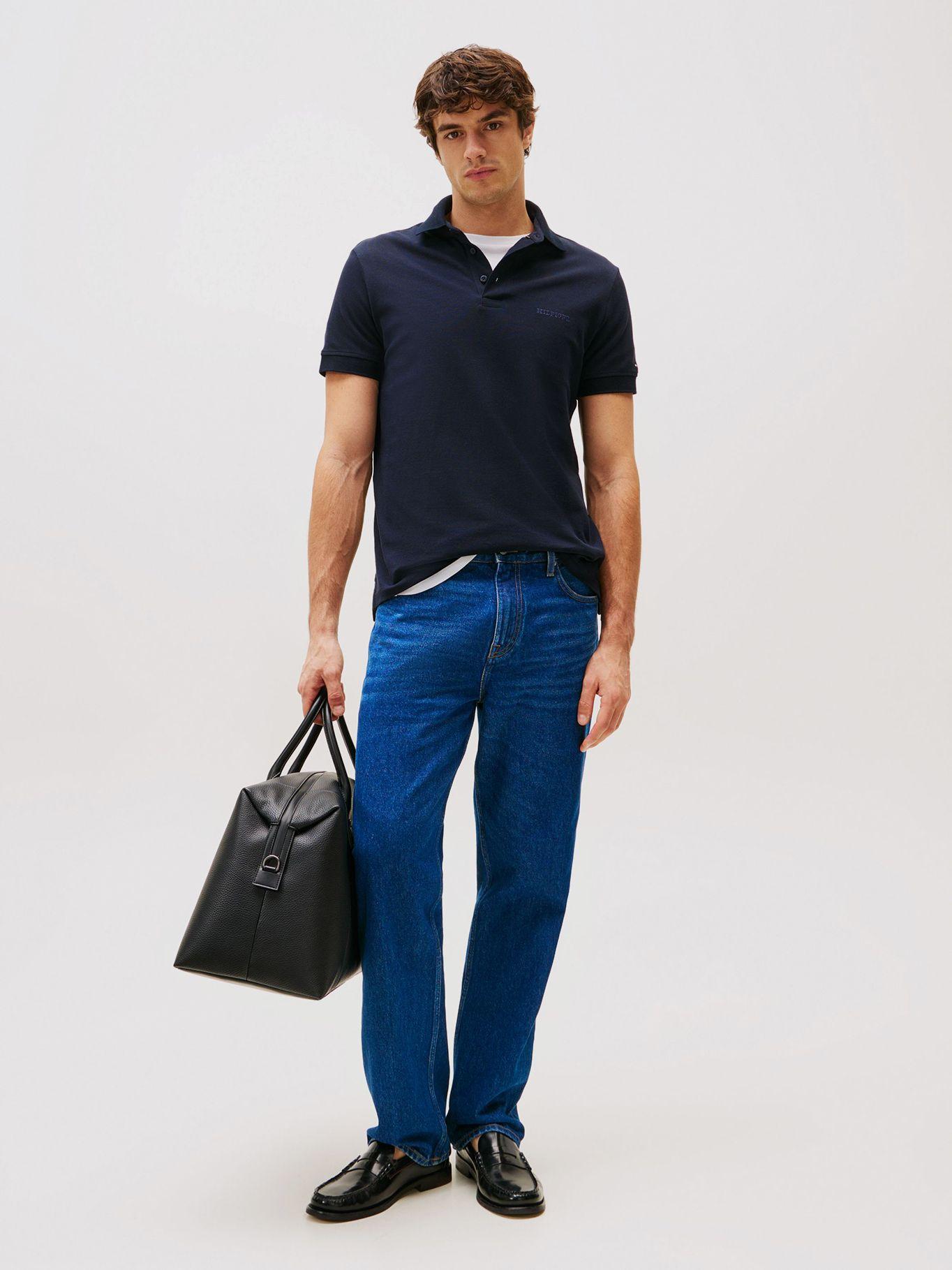 Polo Tonal Monotype Regular Fit Azul Tommy Hilfiger-1