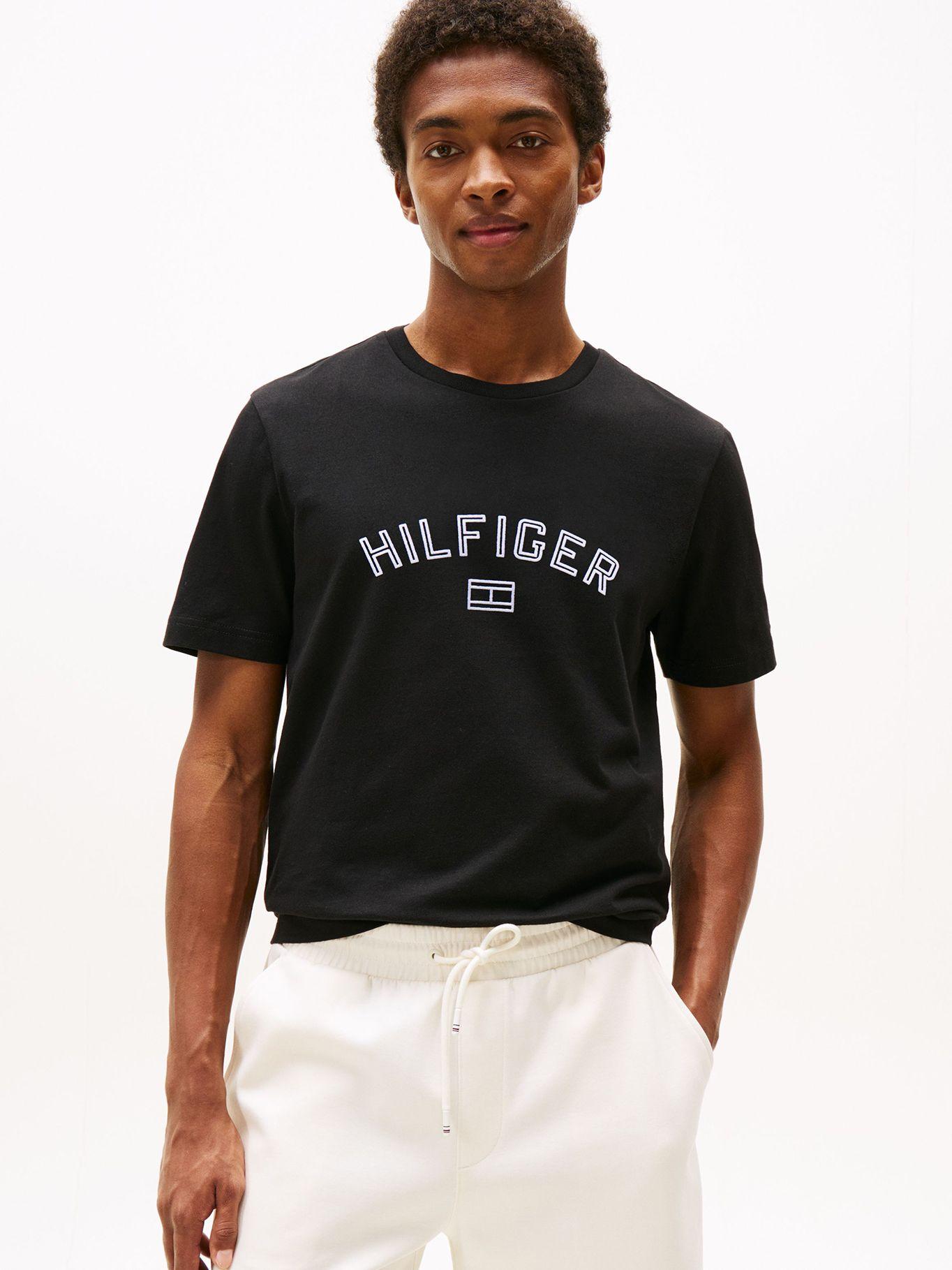 Polera Flock  Logo Estampado Negro BDS Tommy Hilfiger-0