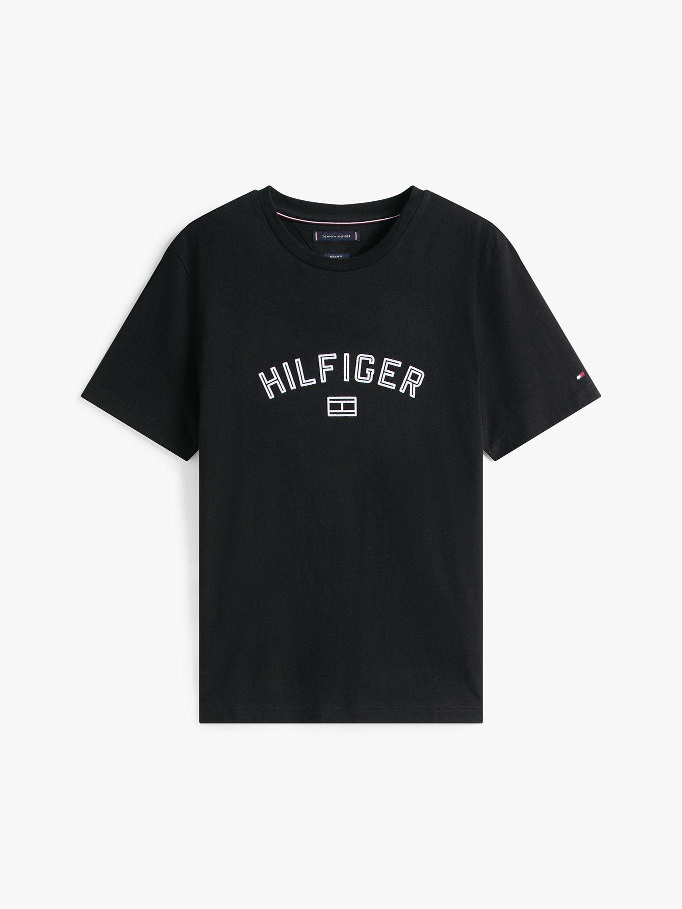 Polera Flock  Logo Estampado Negro BDS Tommy Hilfiger-4
