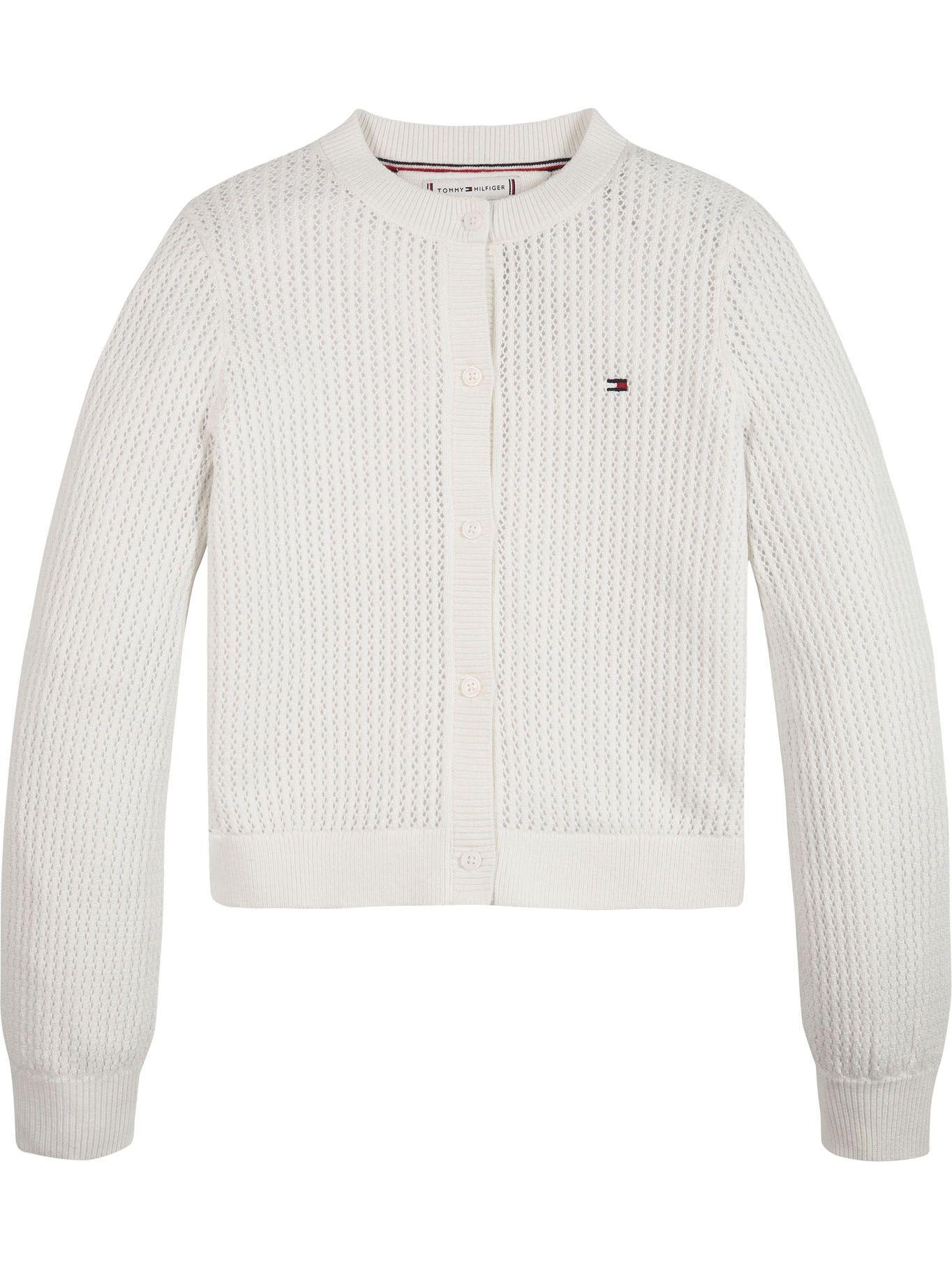 Cárdigan A Crochet Con Botones Blanco Tommy Hilfiger-0