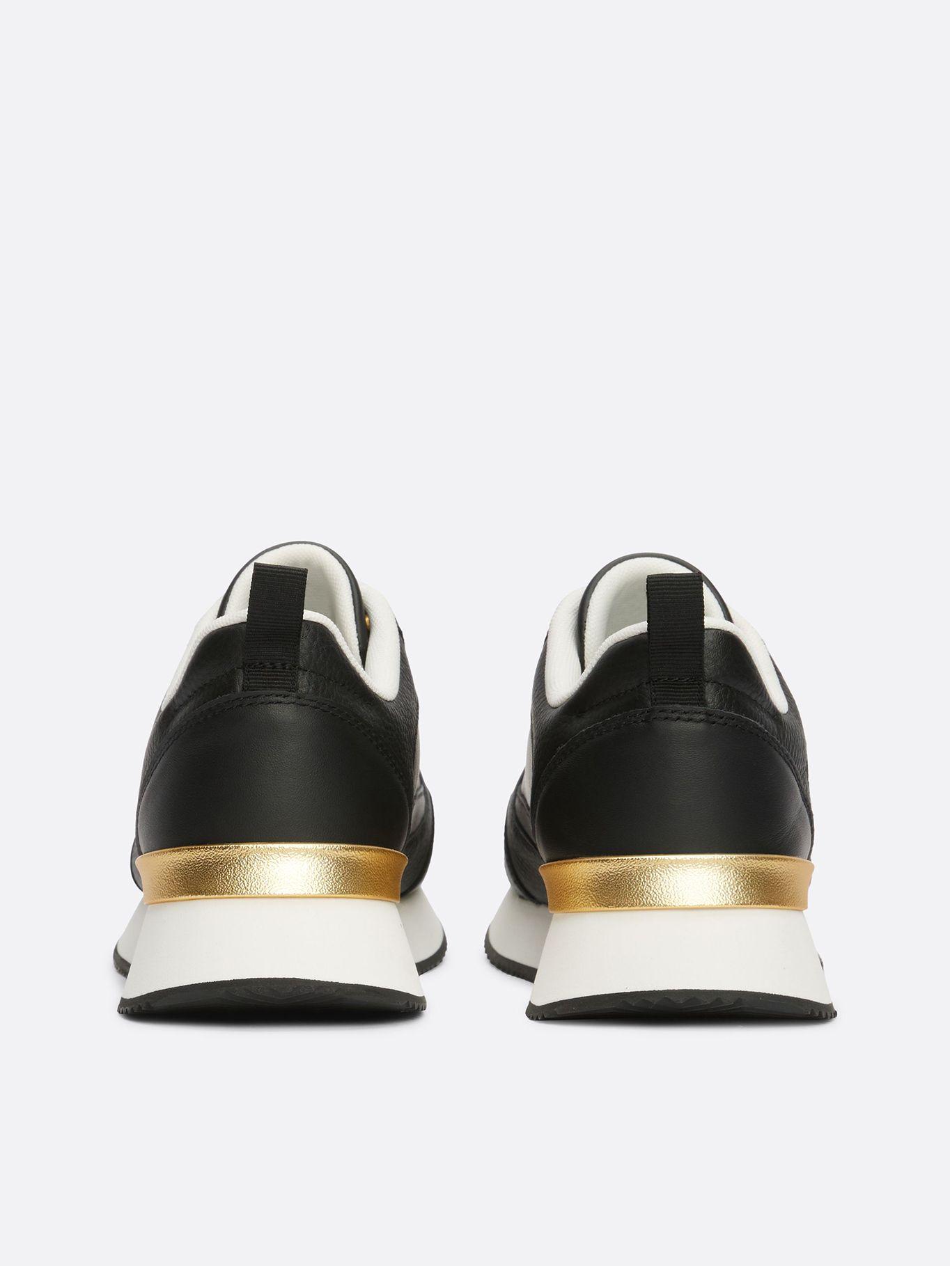 Zapatillas Running De Cuero Negro Tommy Hilfiger-1