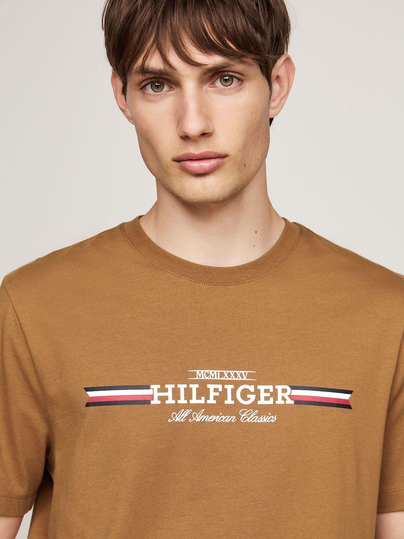 Polera Hilfiger Chest Stripe Logo Beige Tommy Hilfiger-3