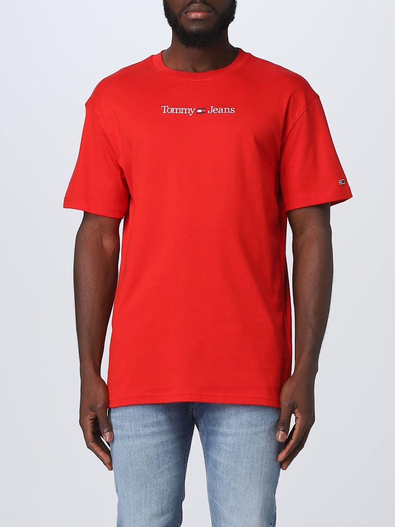 Polera Classic Linear Logo Rojo Tommy Jeans-0