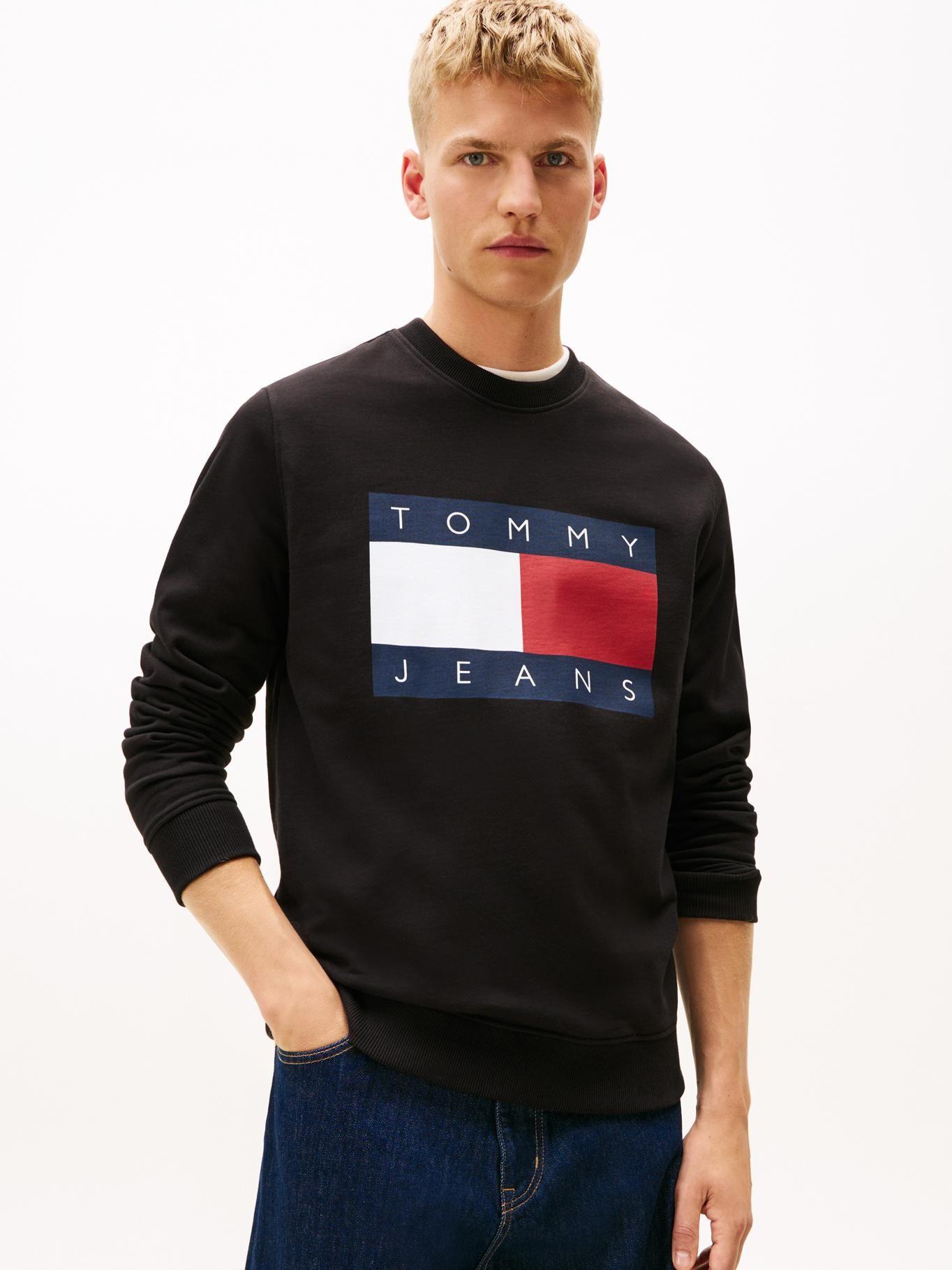 Polerón Con Bandera Estampada Tommy Jeans Negro-0