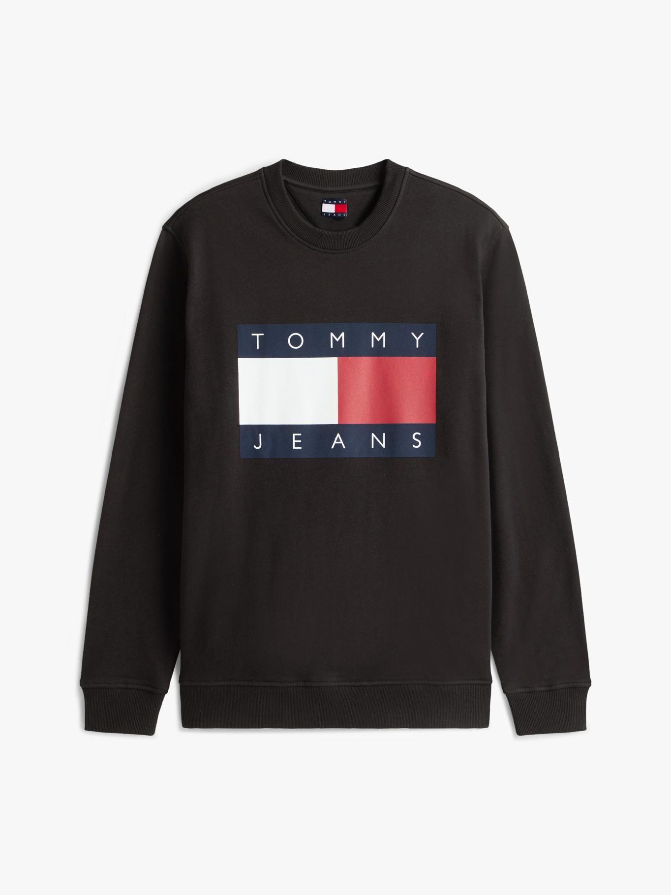 Polerón Con Bandera Estampada Tommy Jeans Negro-4