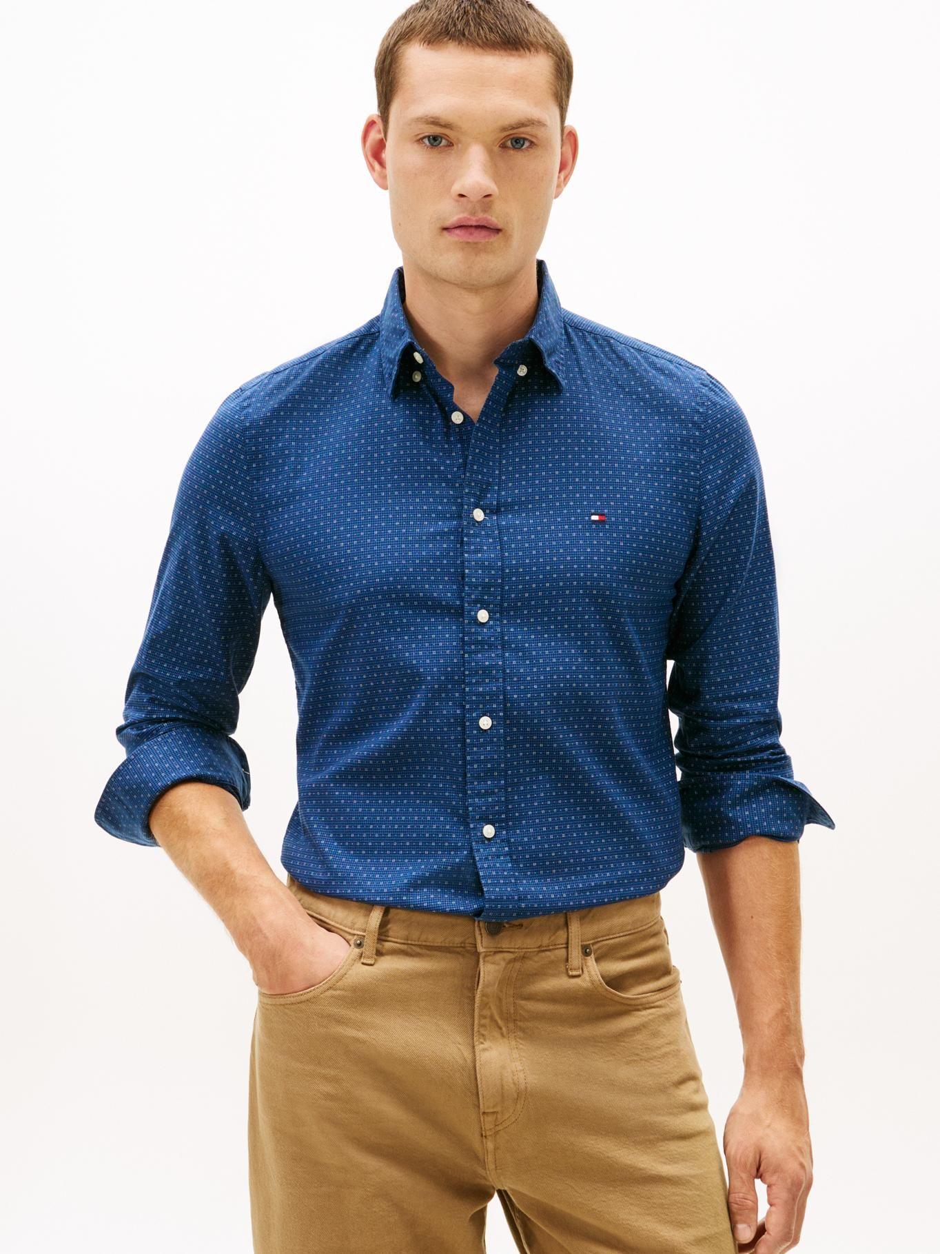 Camisa De Popelín Slim Fit Tommy Hilfiger Azul-0