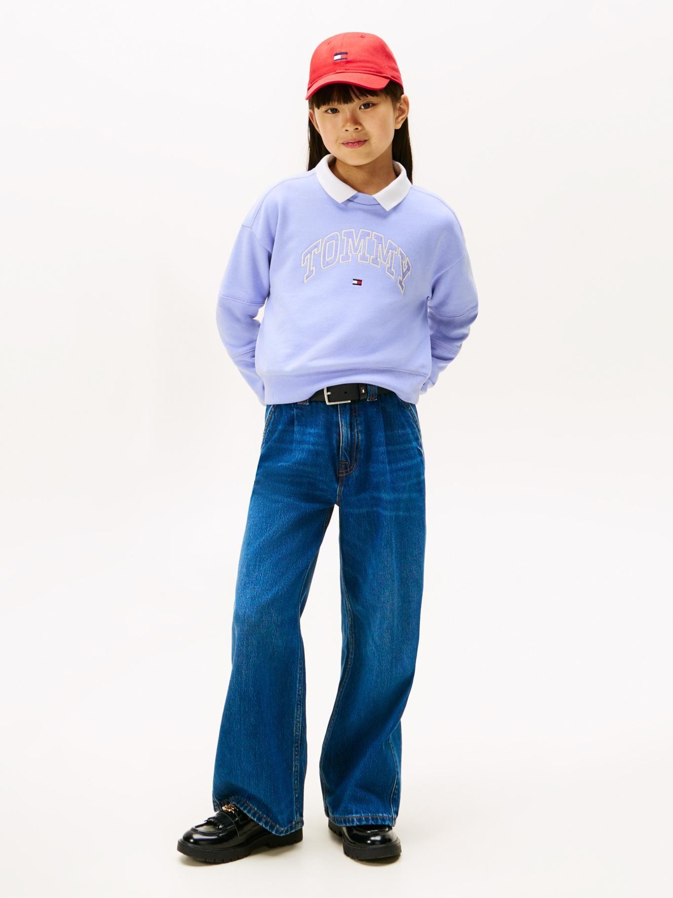 Polerón Varsity Amplio Con Logo Celeste Tommy Hilfiger-1