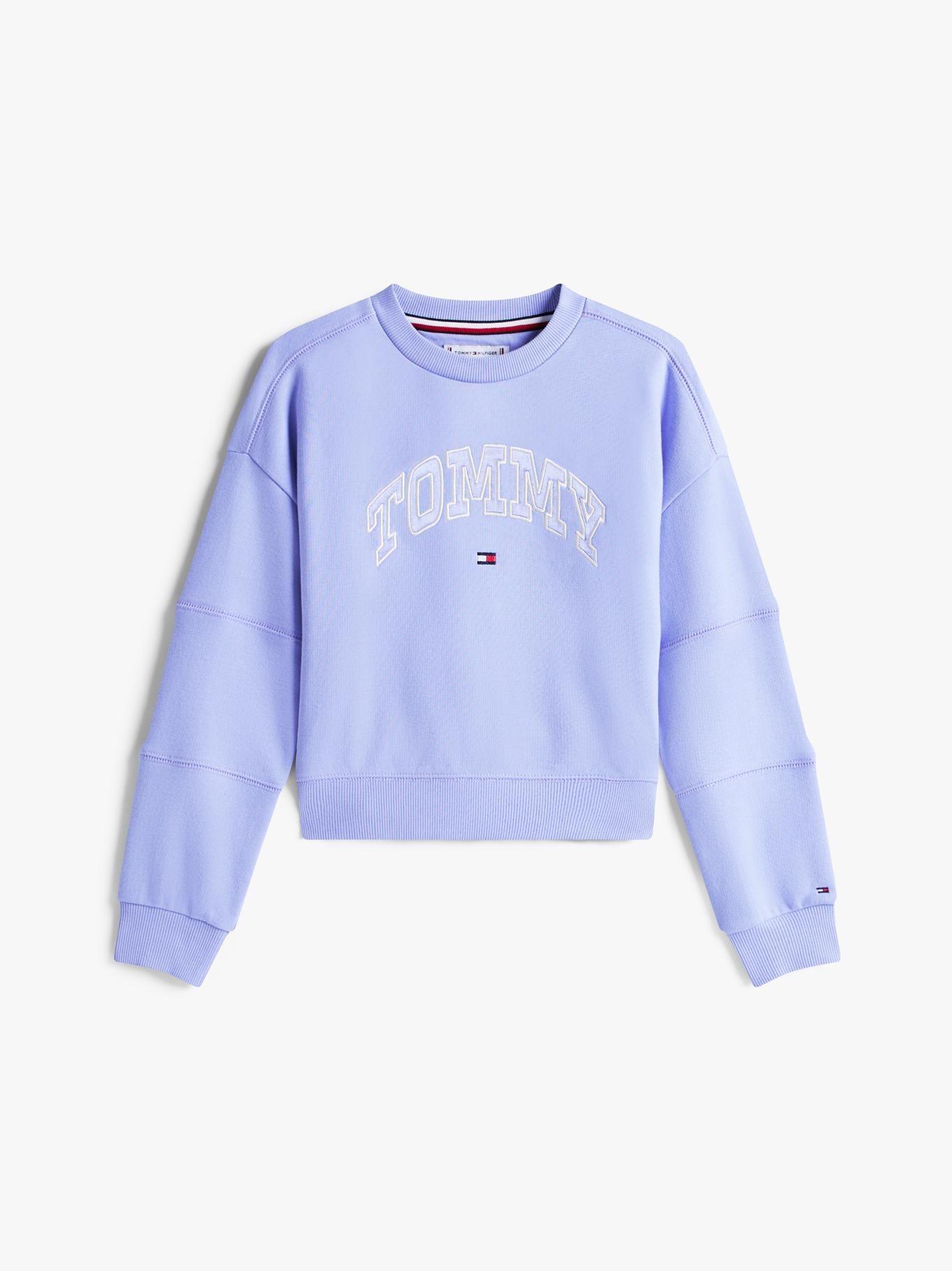 Polerón Varsity Amplio Con Logo Celeste Tommy Hilfiger-4