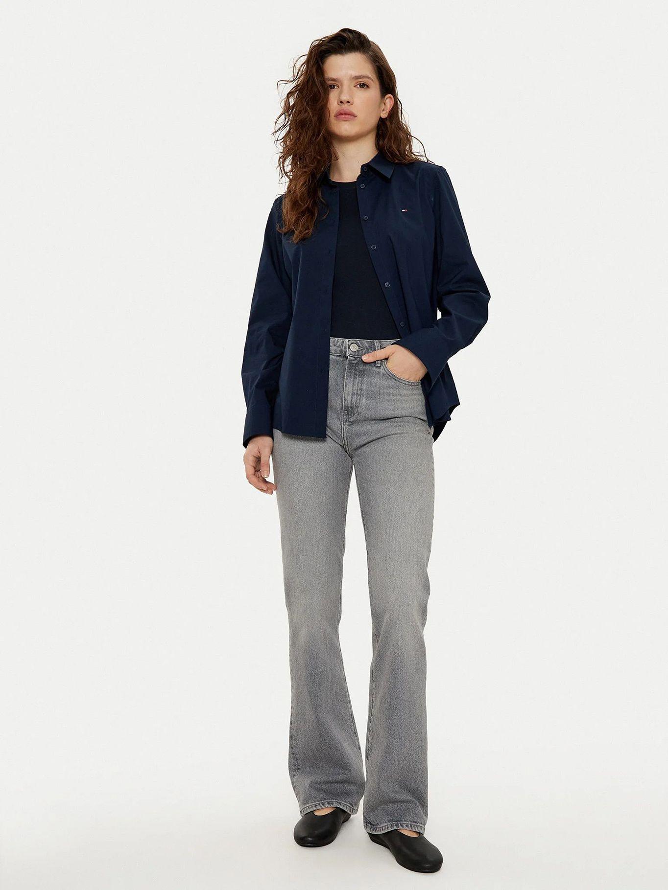 Camisa Stretch De Corte Regular 02G Azul Tommy Hilfiger-1