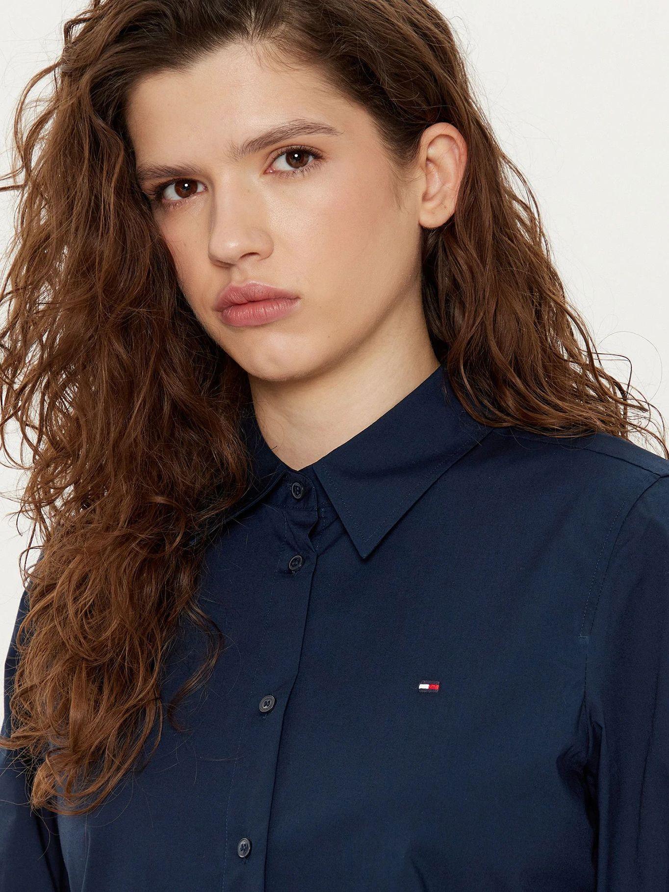 Camisa Stretch De Corte Regular 02G Azul Tommy Hilfiger-3