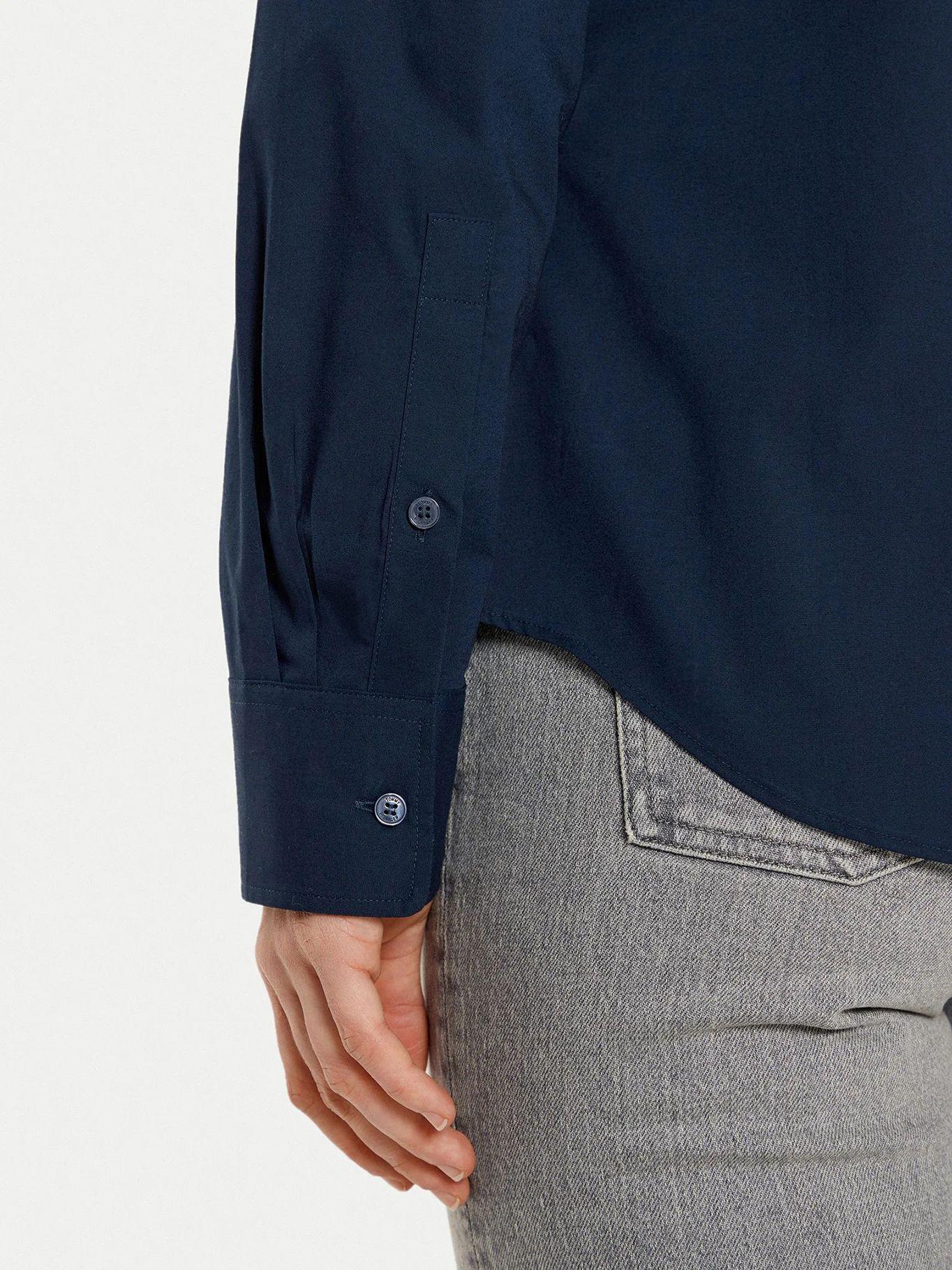 Camisa Stretch De Corte Regular 02G Azul Tommy Hilfiger-4