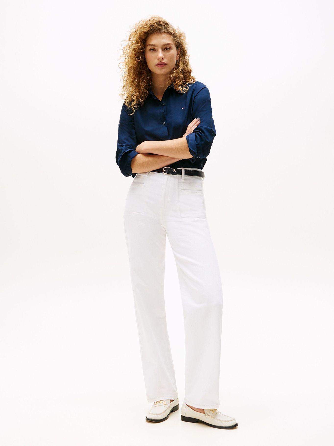 Camisa Stretch De Corte Regular Azul Tommy Hilfiger-1