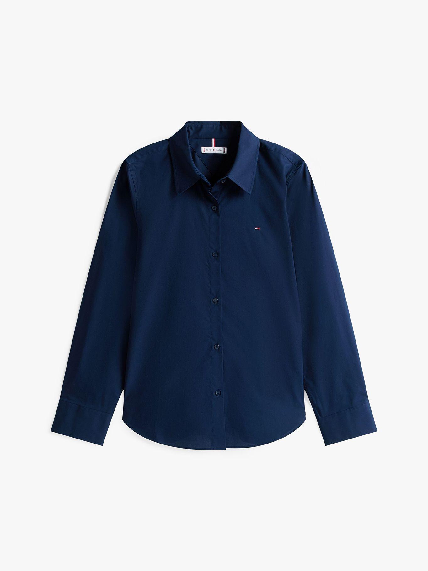 Camisa Stretch De Corte Regular Azul Tommy Hilfiger-4