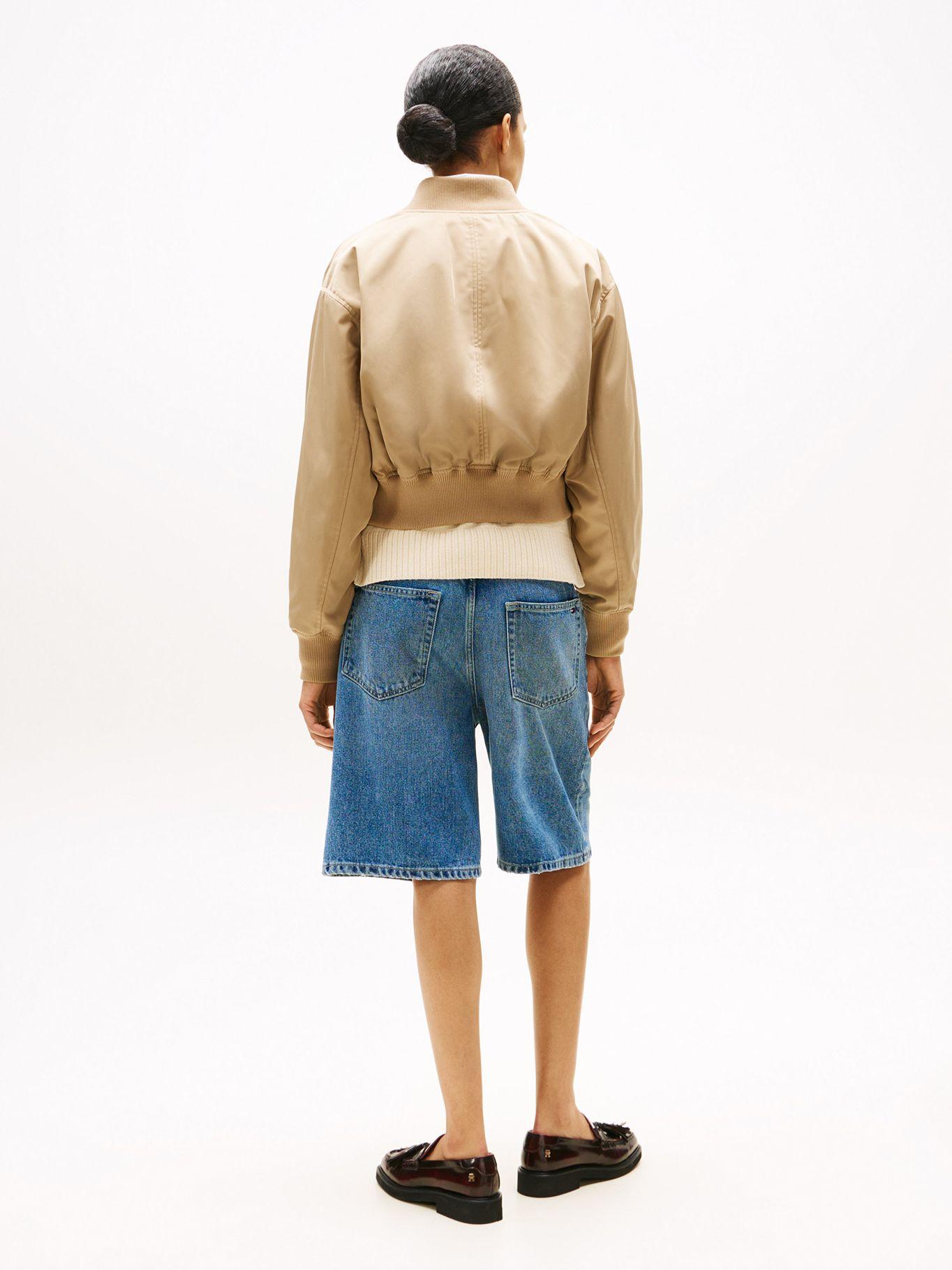 Chaqueta Bomber Cropped Solid Beige Tommy Hilfiger-2