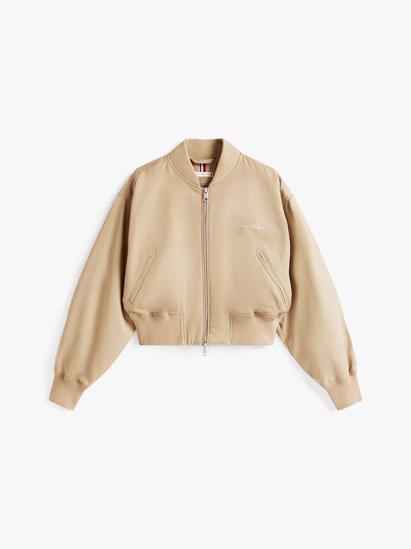 Chaqueta Bomber Cropped Solid Beige Tommy Hilfiger-4