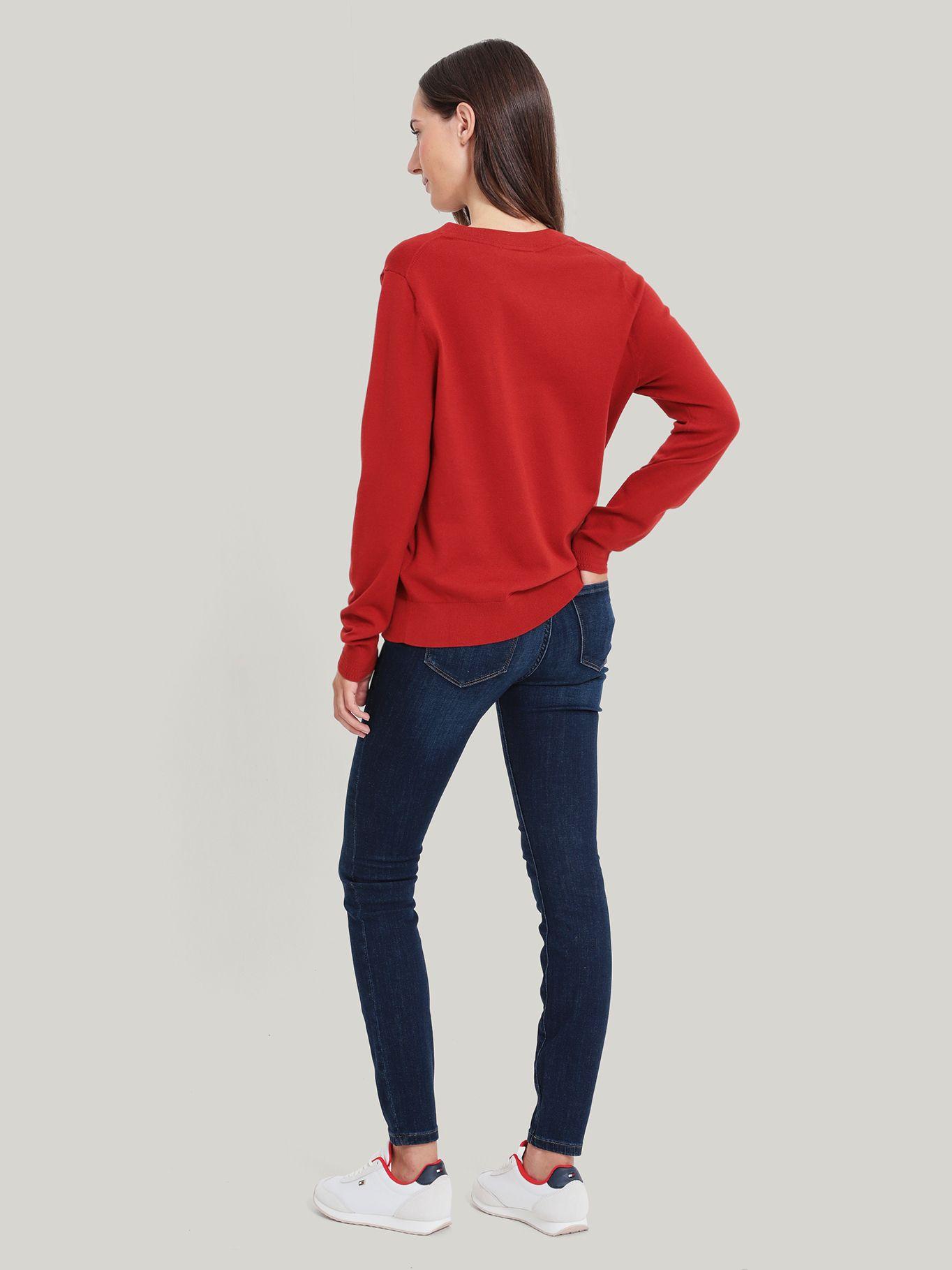 Sweater Solid V-Neck Rojo Tommy Hilfiger-2