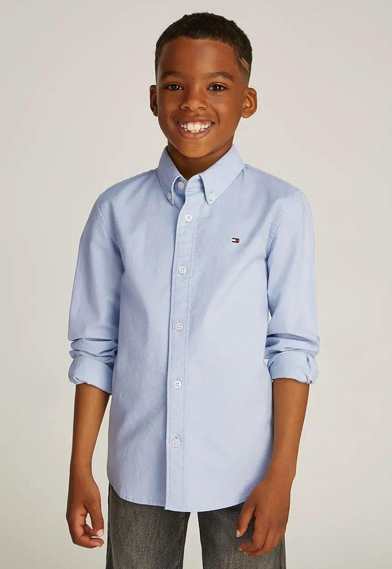 Camisa Essential De Corte Regular Celeste Tommy Hilfiger-0