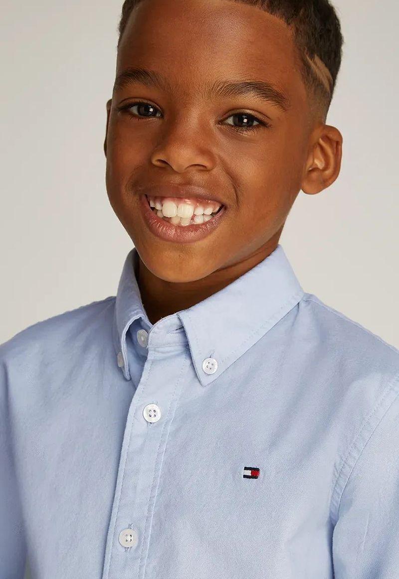 Camisa Essential De Corte Regular Celeste Tommy Hilfiger-2