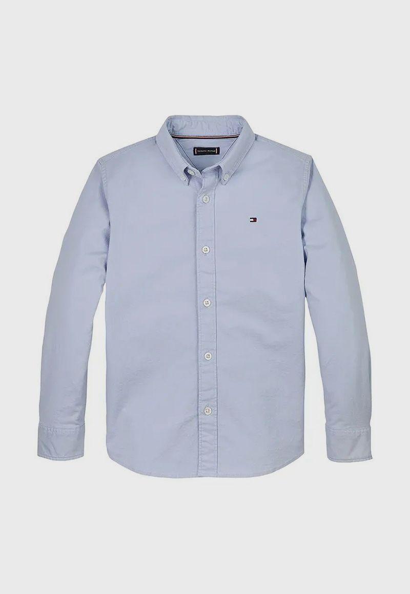 Camisa Essential De Corte Regular Celeste Tommy Hilfiger-3