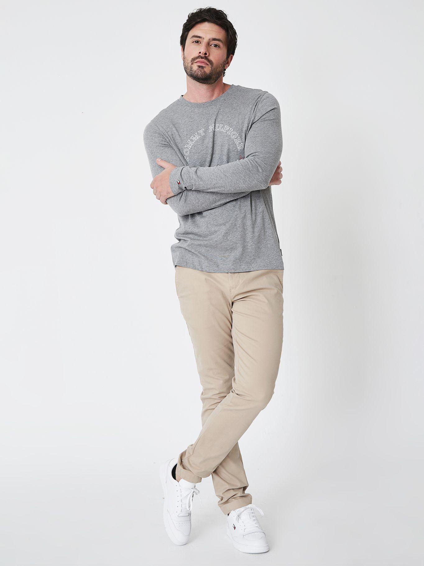 Polera Con Logo Circular Monotype Gris Tommy Hilfiger-2