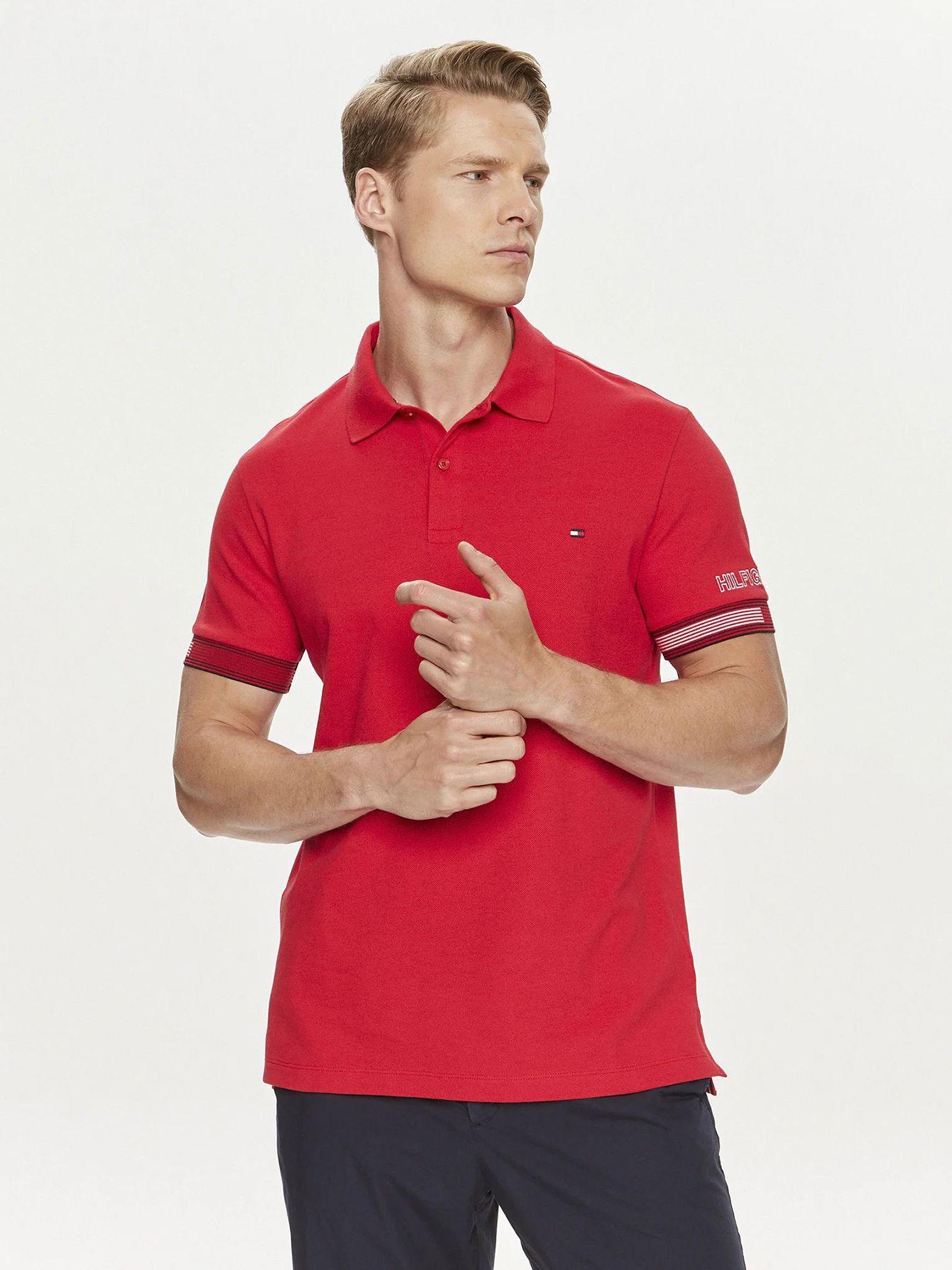 Polo Flag Con Ribetes Slim Fit Rojo Tommy Hilfiger-0