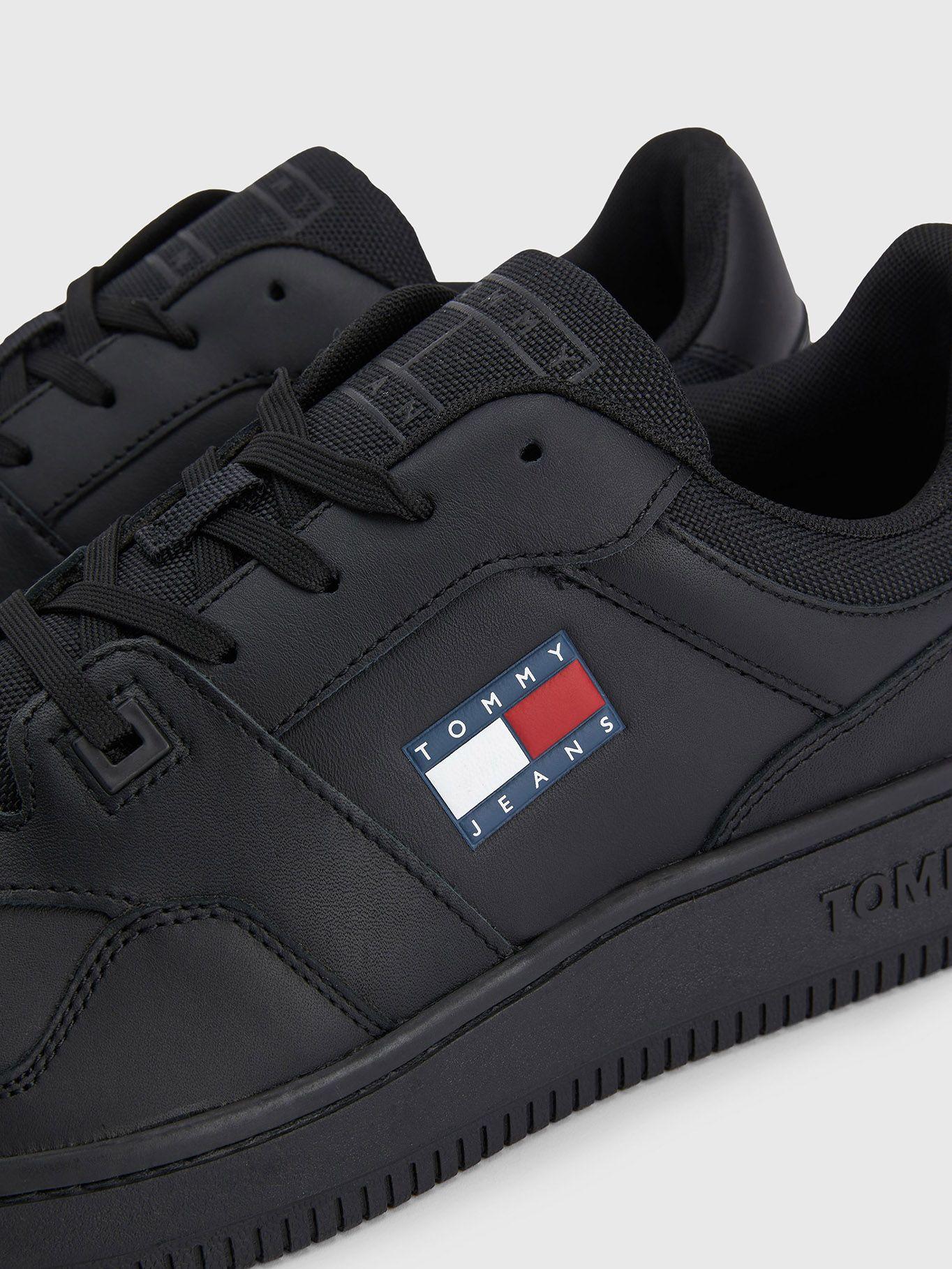 Zapatilla Sport Retro De Cuero Negro Tommy Hilfiger-1