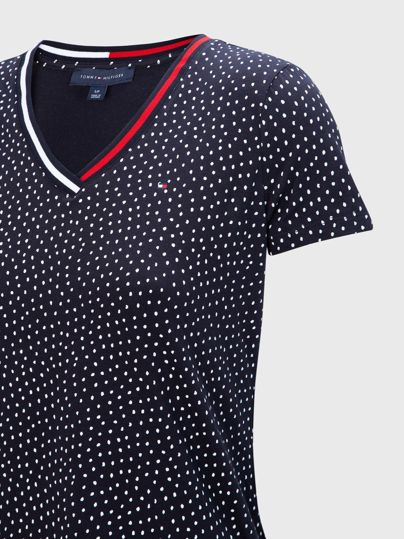 Polera Estampada Con Lunares Azul Tommy Hilfiger-3