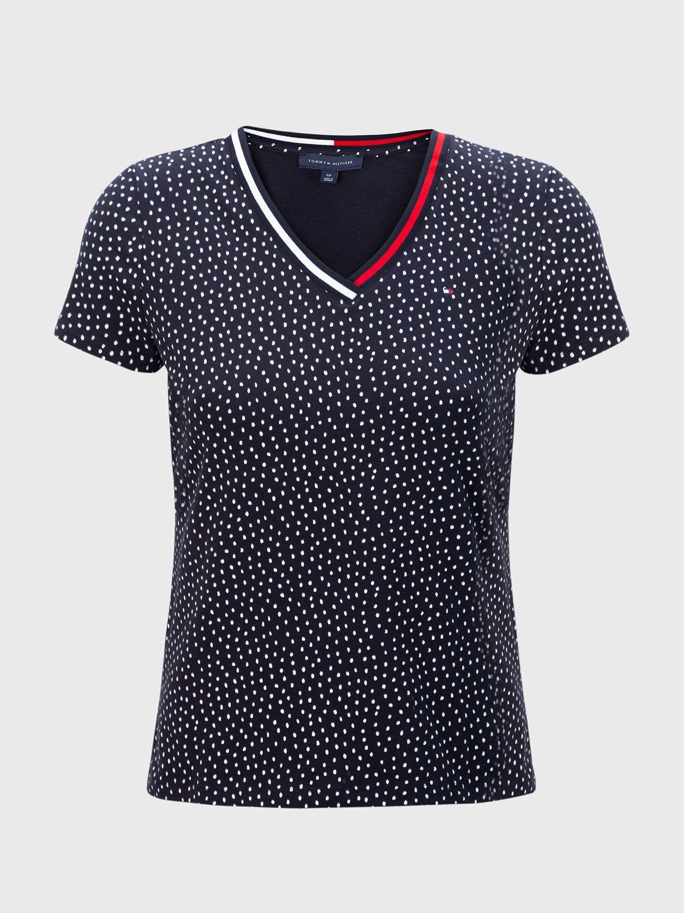 Polera Estampada Con Lunares Azul Tommy Hilfiger-0