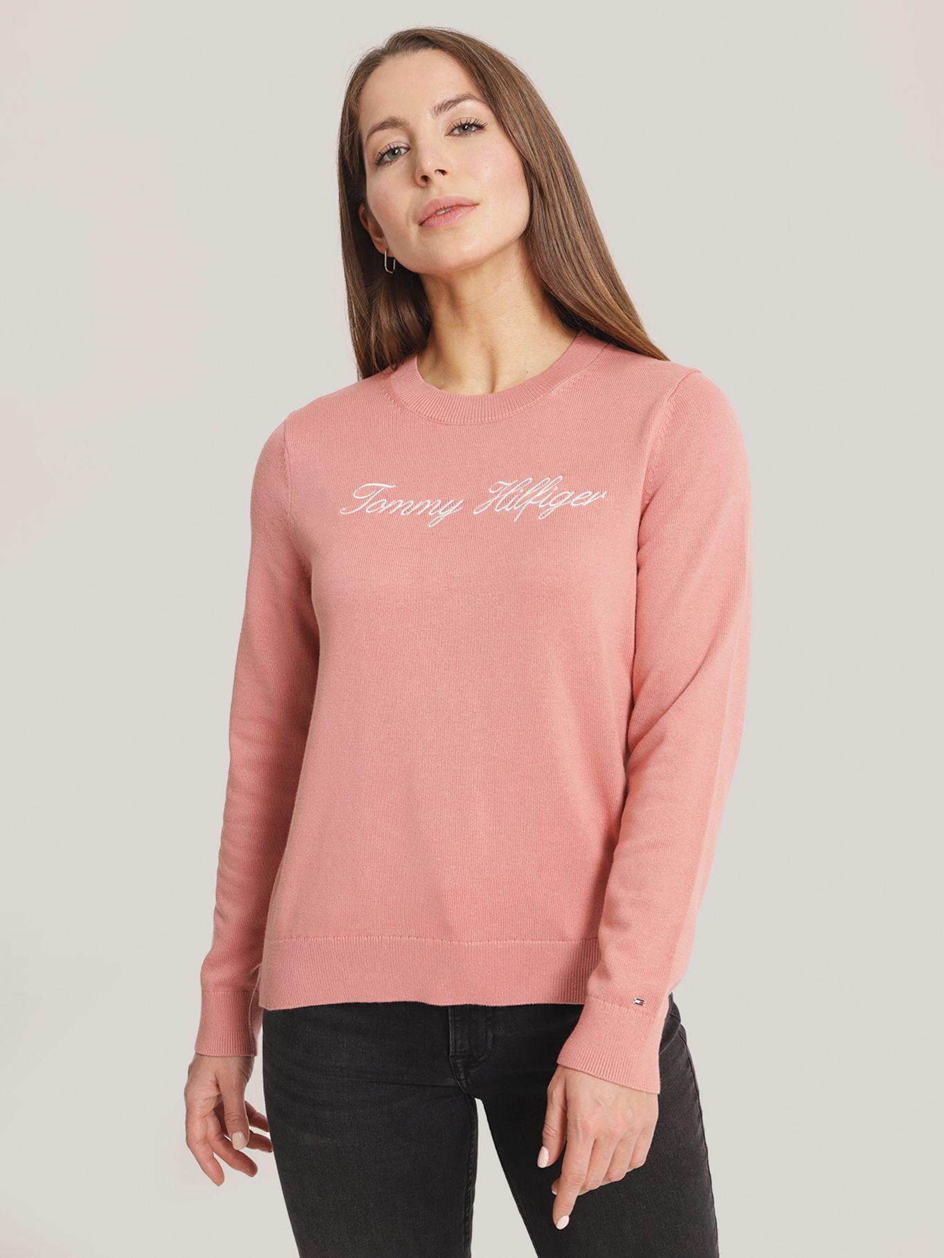 Sweater Solid Con Logo Rosado Tommy Hilfiger-0