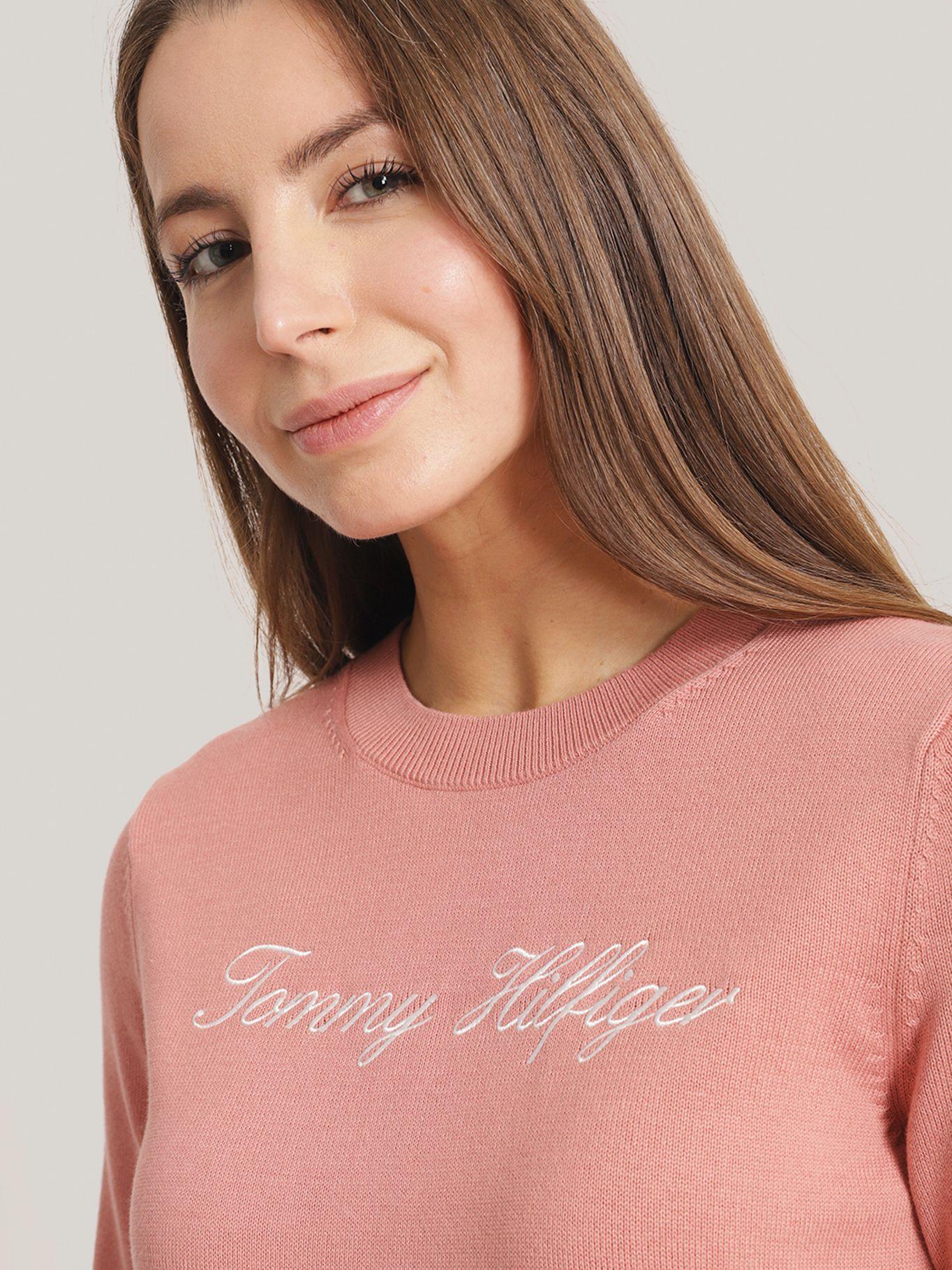 Sweater Solid Con Logo Rosado Tommy Hilfiger-3
