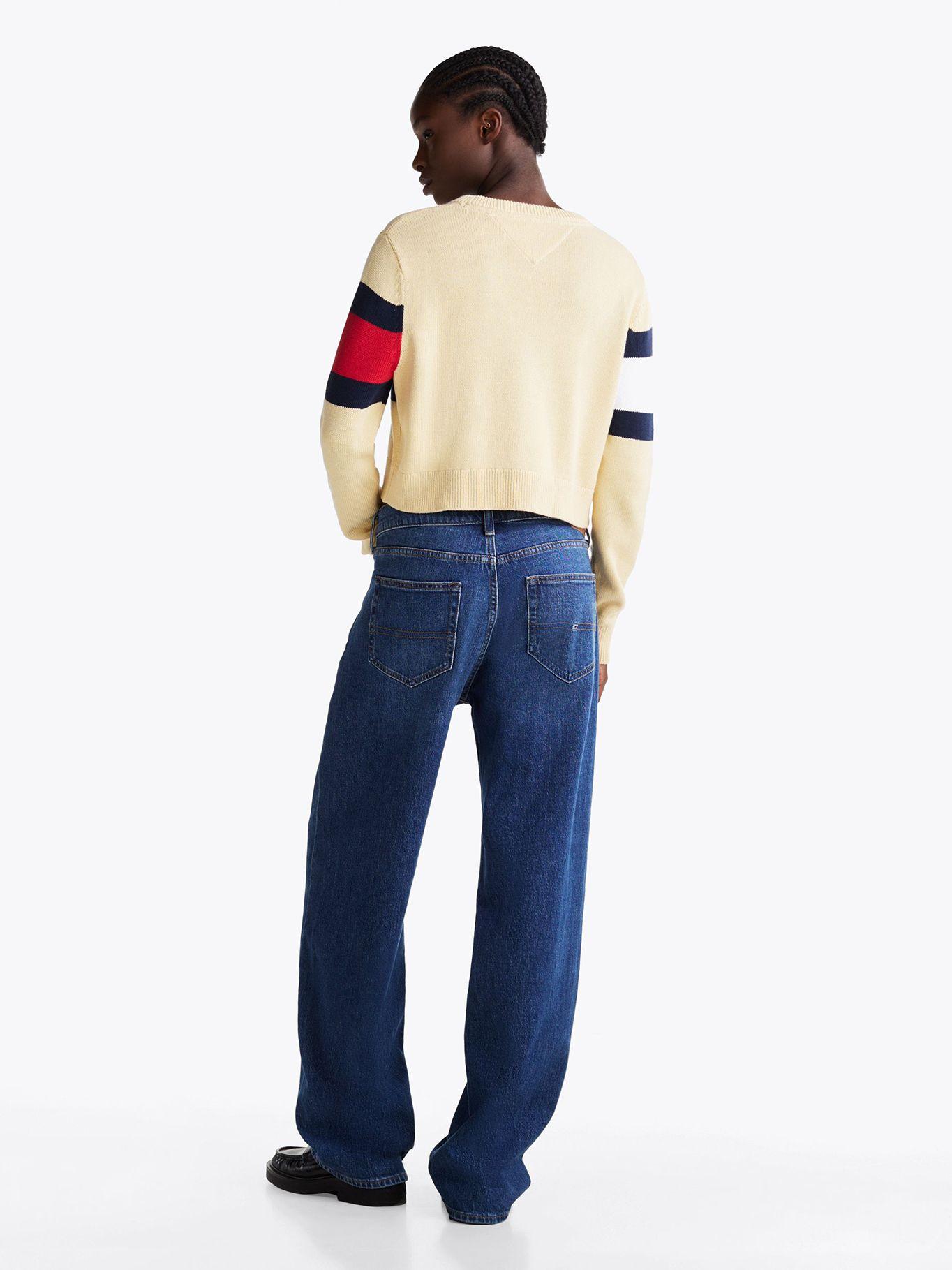 Sweater Color Block Relaxed Con Logo Amarillo Tommy Jeans-2