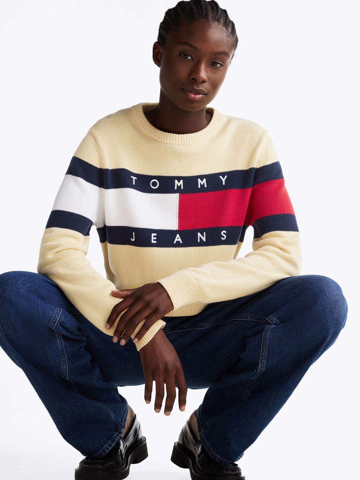 Sweater Color Block Relaxed Con Logo Amarillo Tommy Jeans-3