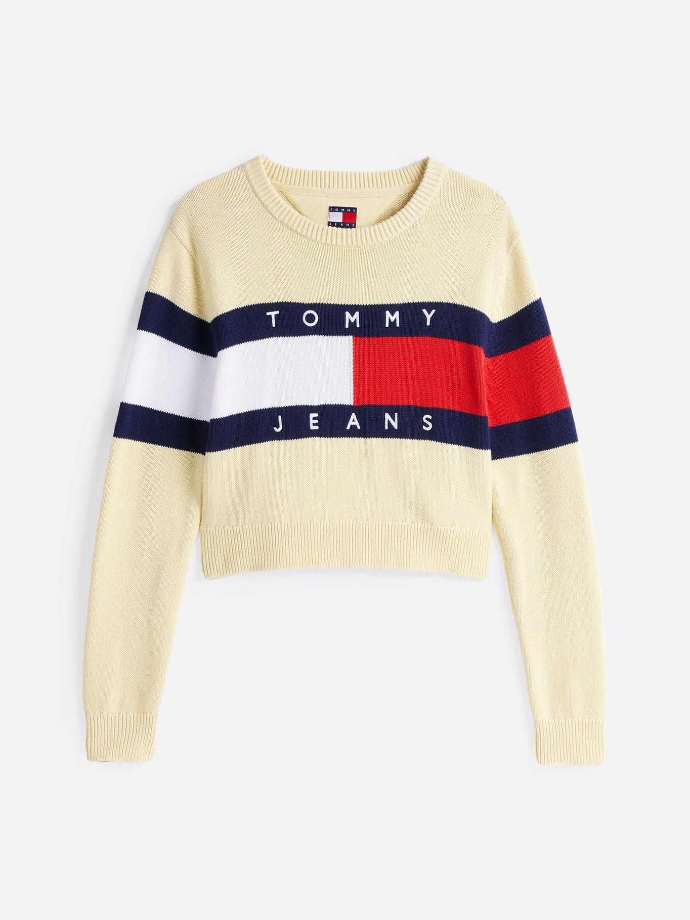 Sweater Color Block Relaxed Con Logo Amarillo Tommy Jeans-4