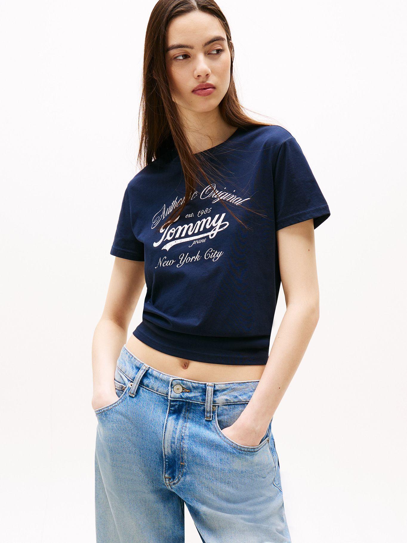 Polera Essential De Corte Regular Azul C1G Tommy Jeans-0