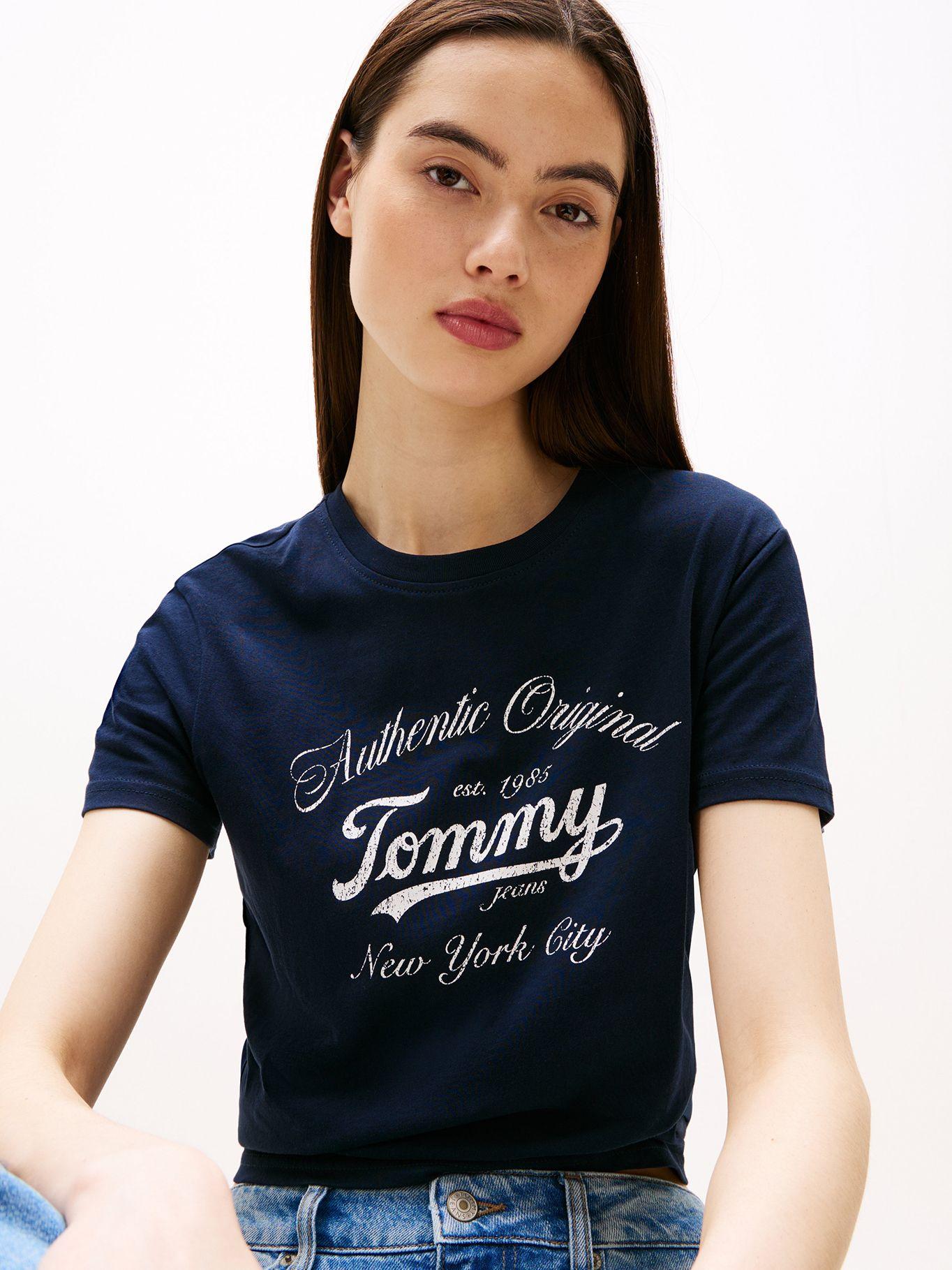 Polera Essential De Corte Regular Azul C1G Tommy Jeans-3