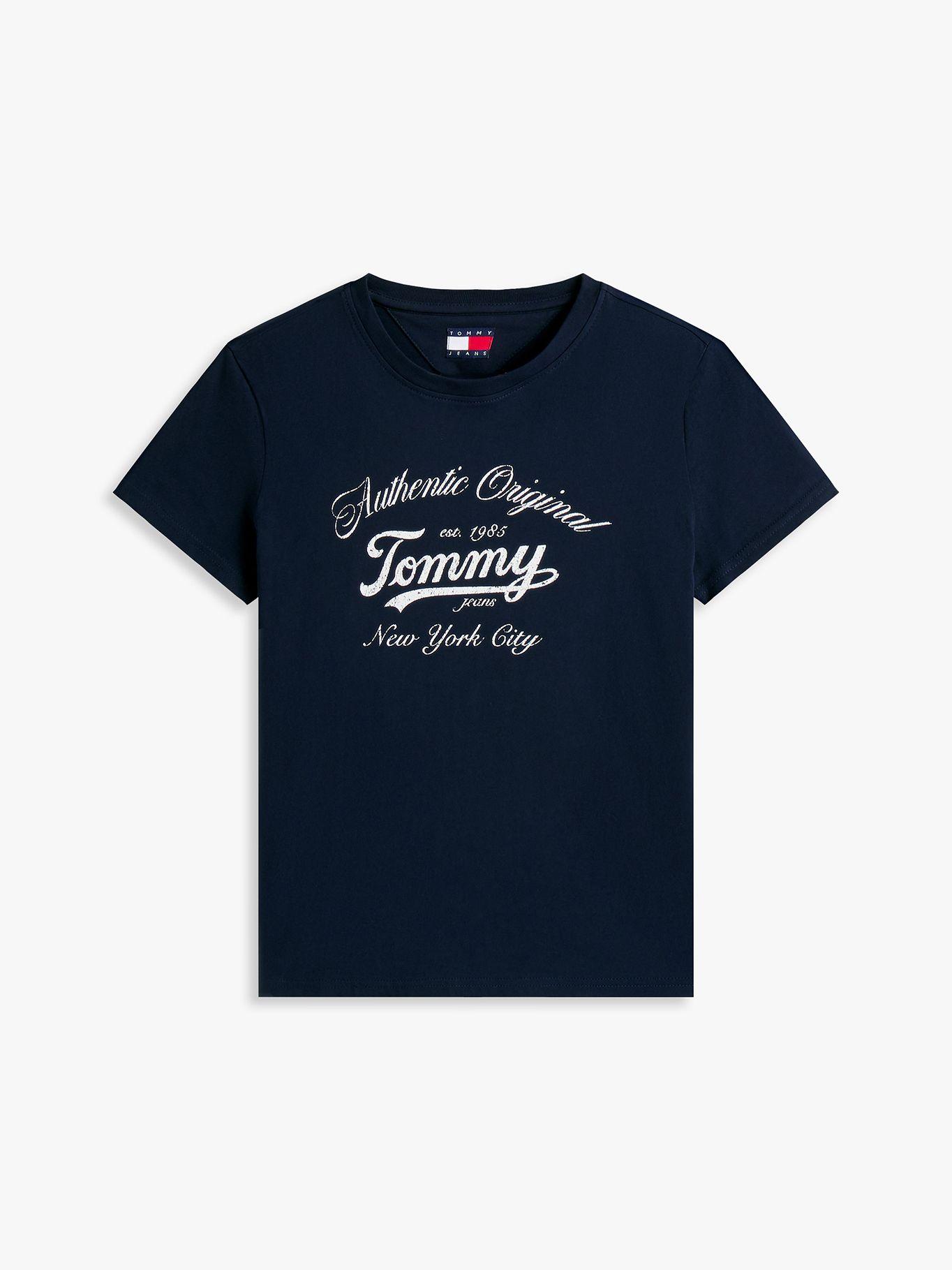 Polera Essential De Corte Regular Azul C1G Tommy Jeans-4