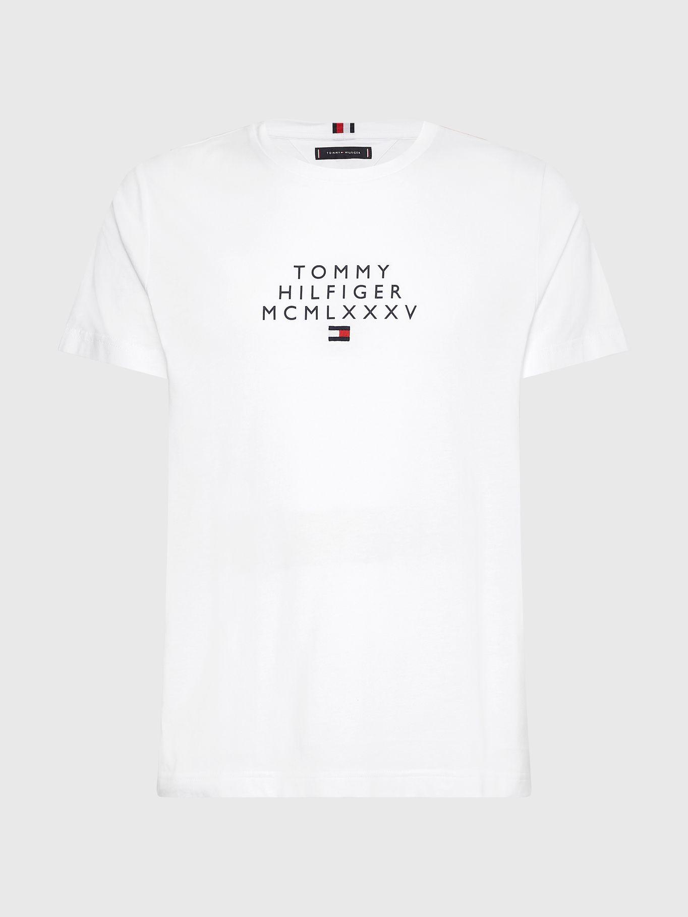 Polera Centre Graphic Logo Blanco Tommy Hilfiger-4