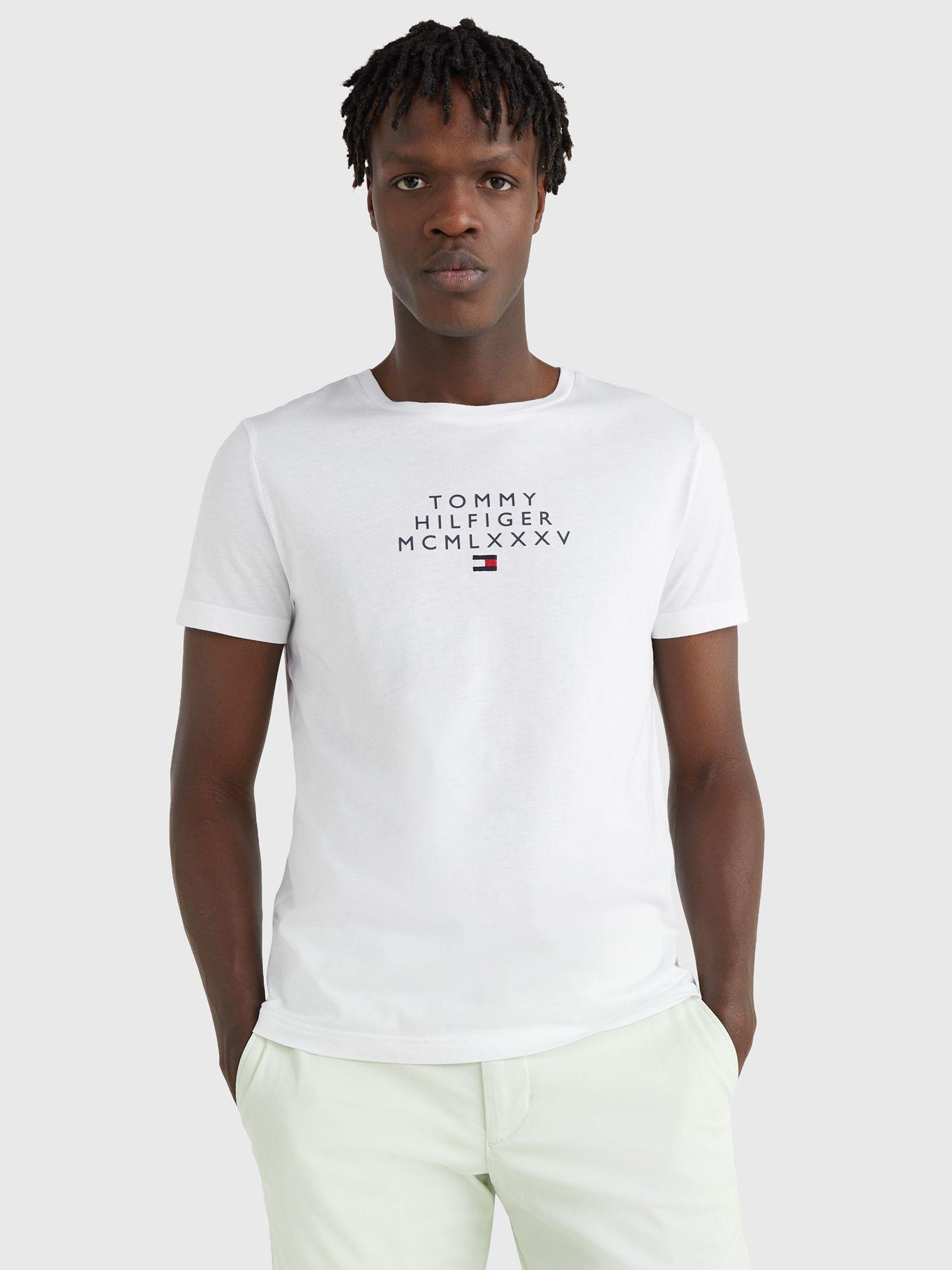 Polera Centre Graphic Logo Blanco Tommy Hilfiger-0
