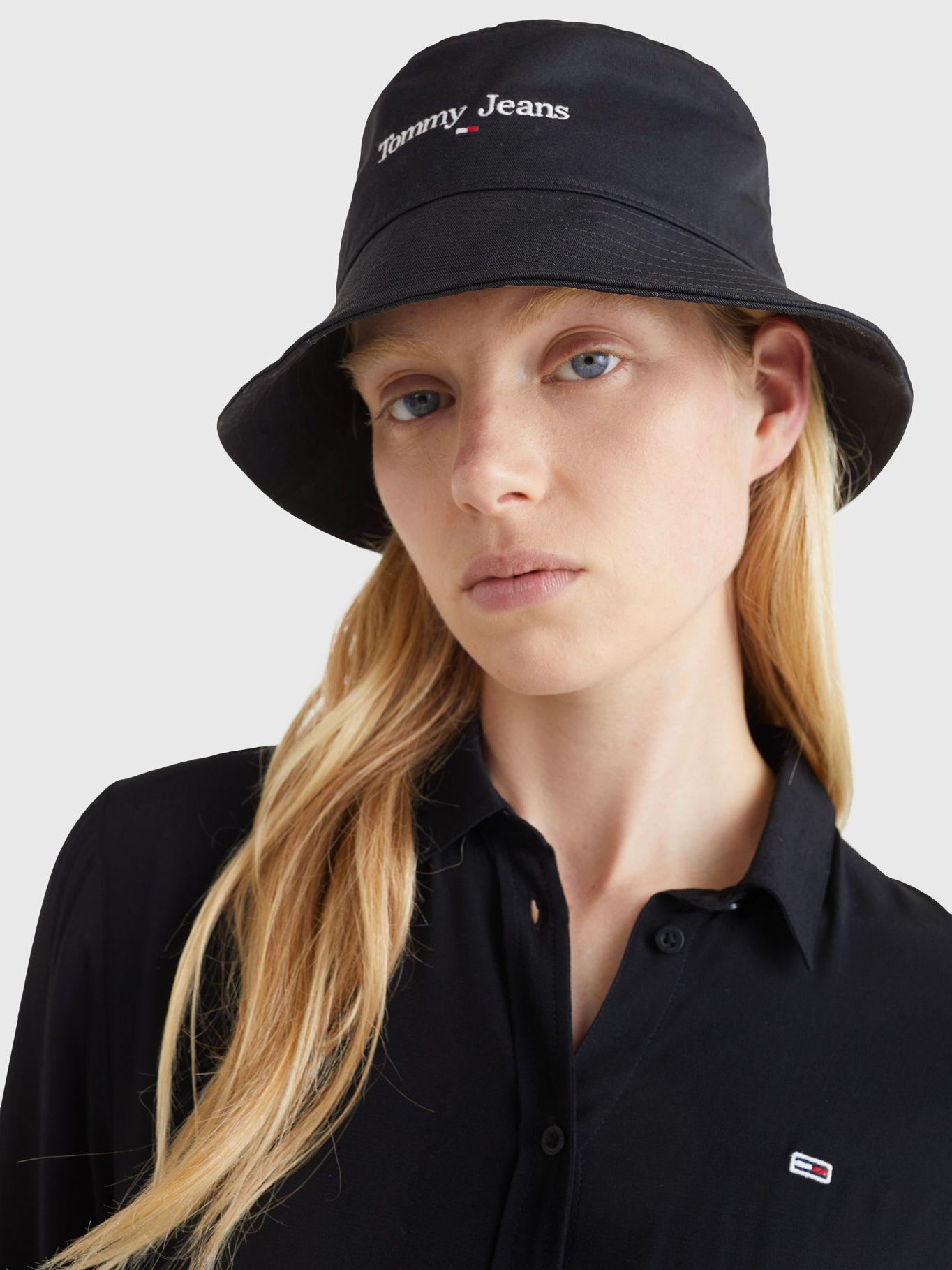 Gorro Bucket Con Logo Script Negro Tommy Hilfiger-1