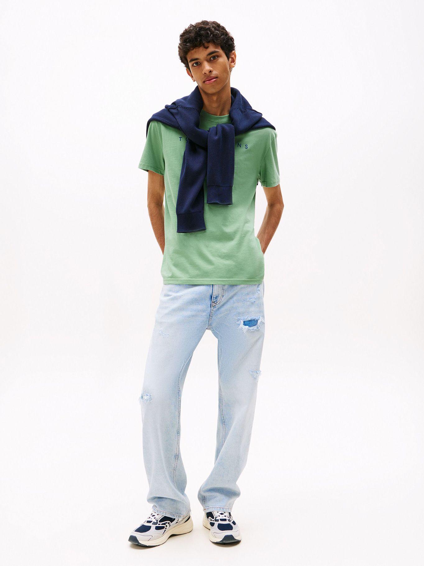 Polera Con Logo Lineal Verde Tommy Jeans-1