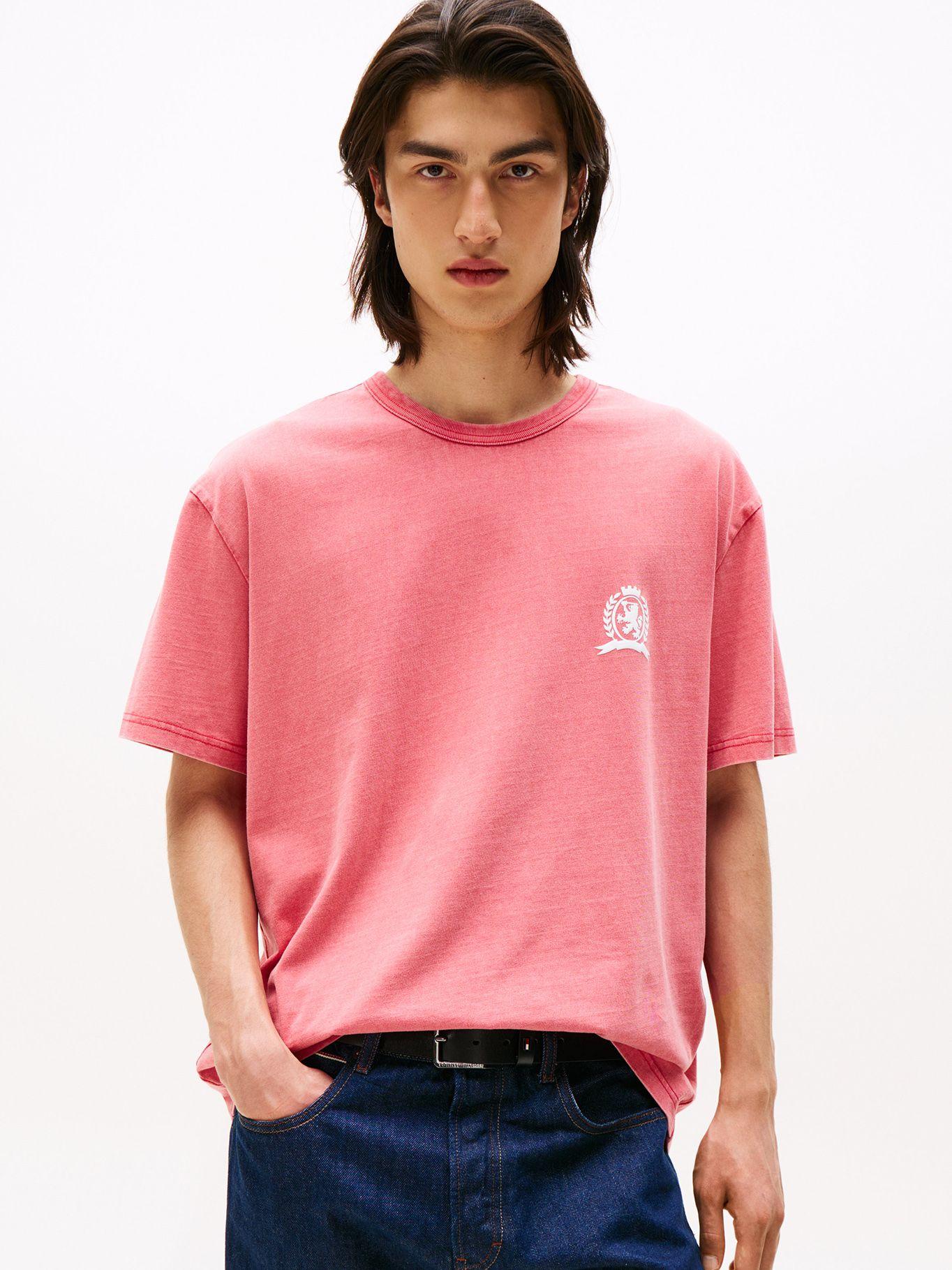 Polera Relaxed  Fit Crest Logo Rosado Tommy Jeans-0
