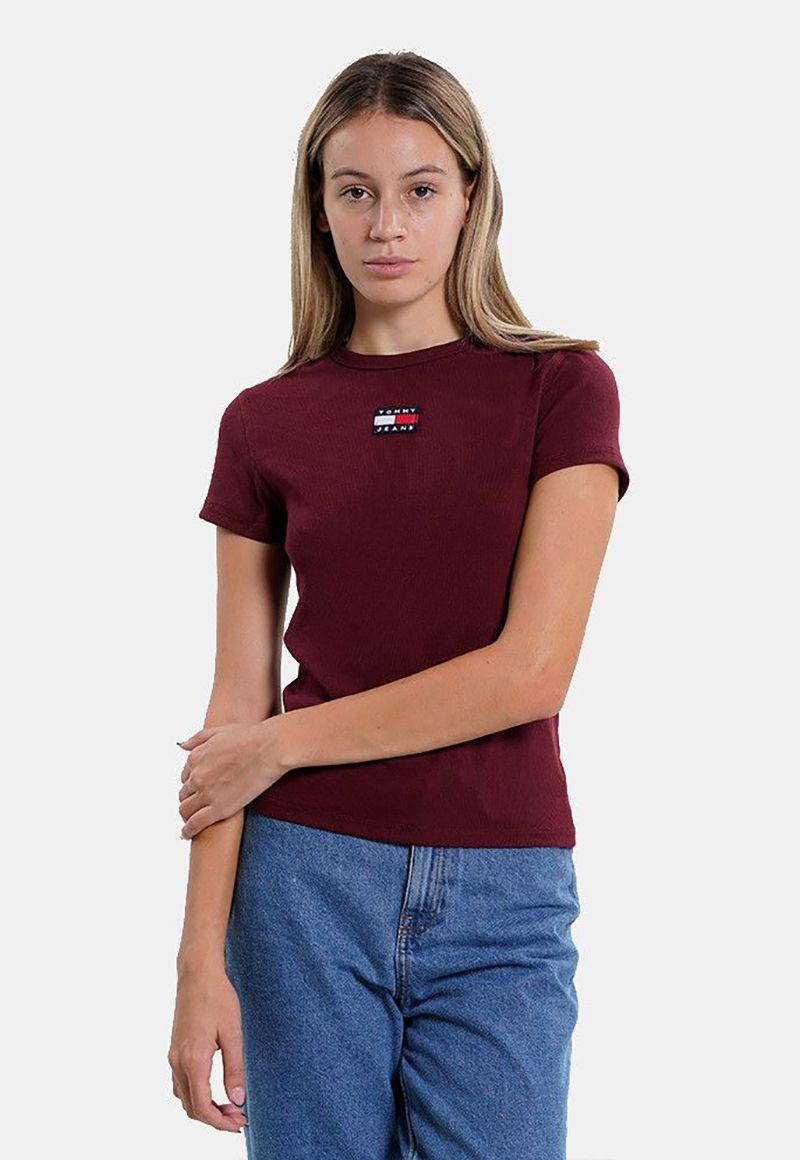 Polera Baby Center Badge Burdeo Tommy Jeans-2