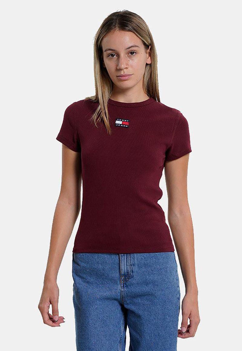 Polera Baby Center Badge Burdeo Tommy Jeans-0