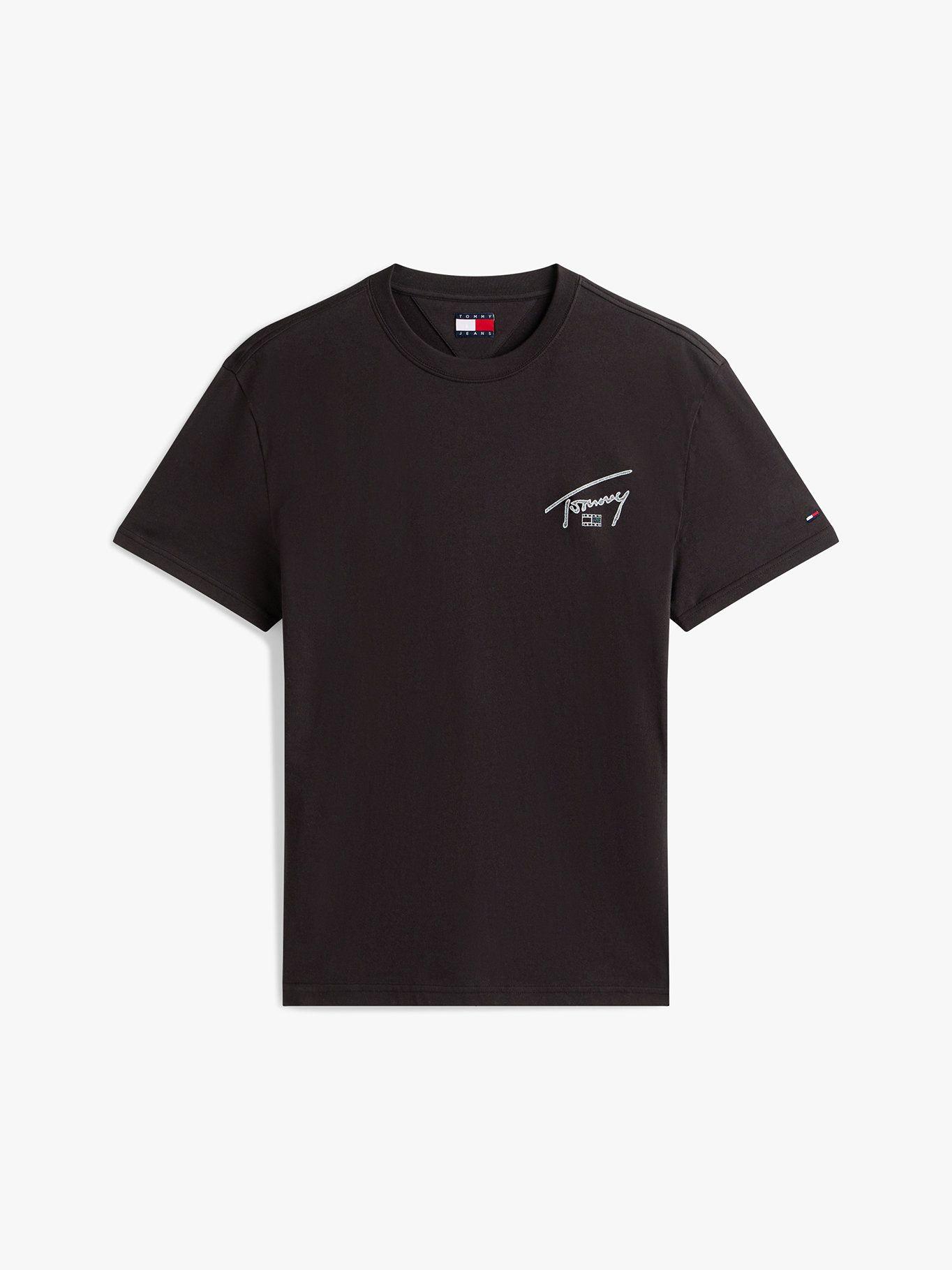 Polera Con Logo Signature Regular Fit Tommy Jeans Negro-4