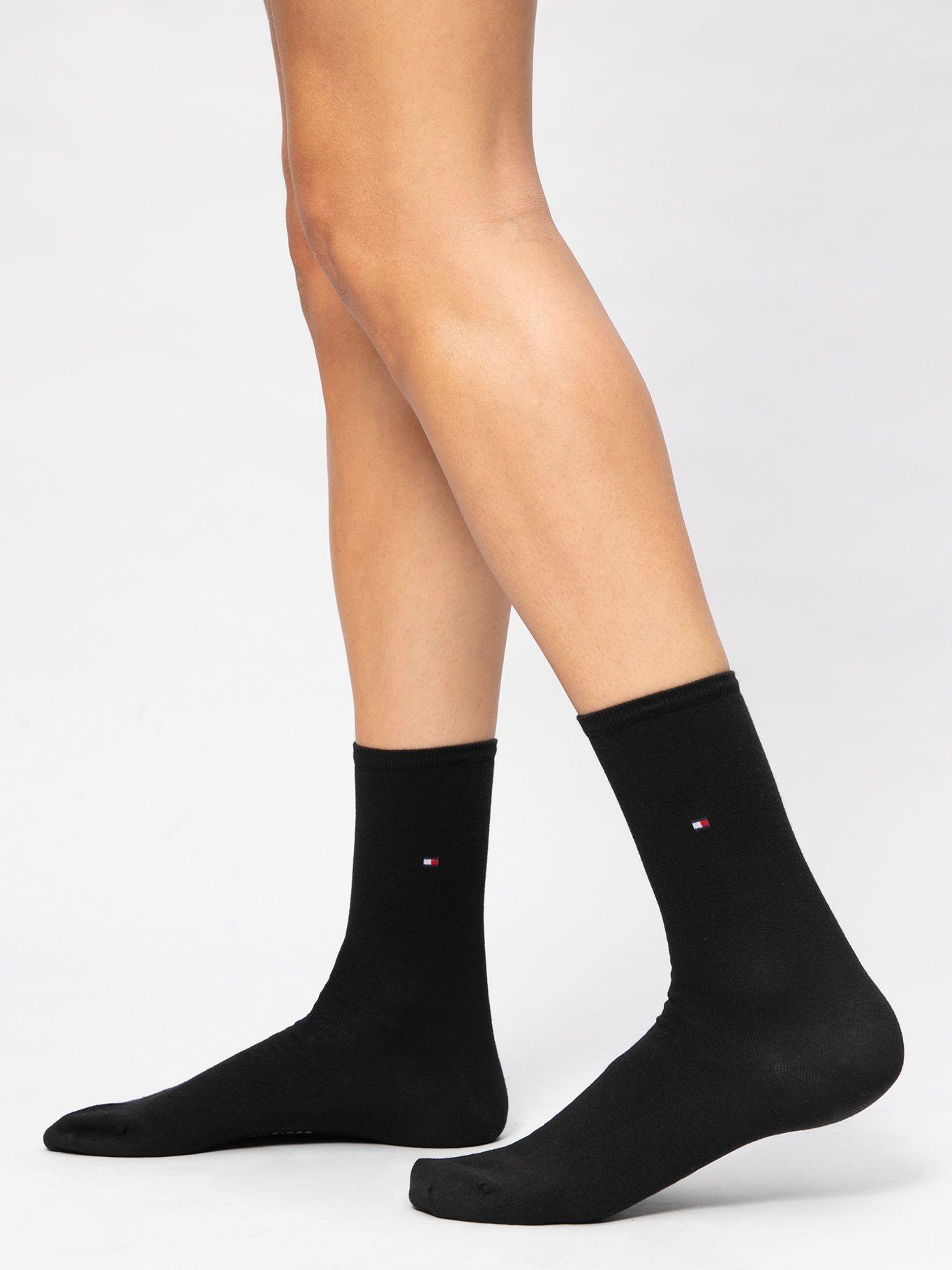 Pack 2 Calcetin Logo Bordado Negro Tommy Hilfiger-1