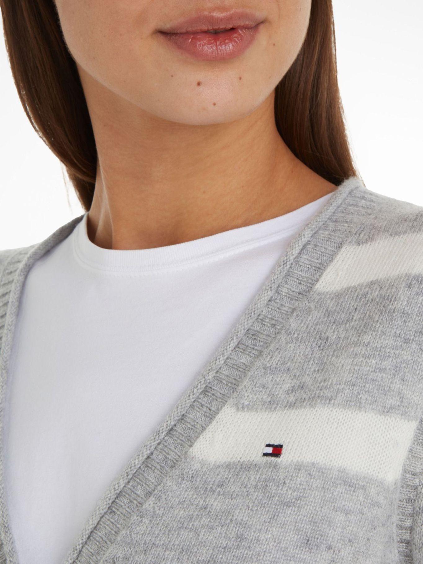Cárdigan De Lana Con Logo Gris Tommy Hilfiger-2
