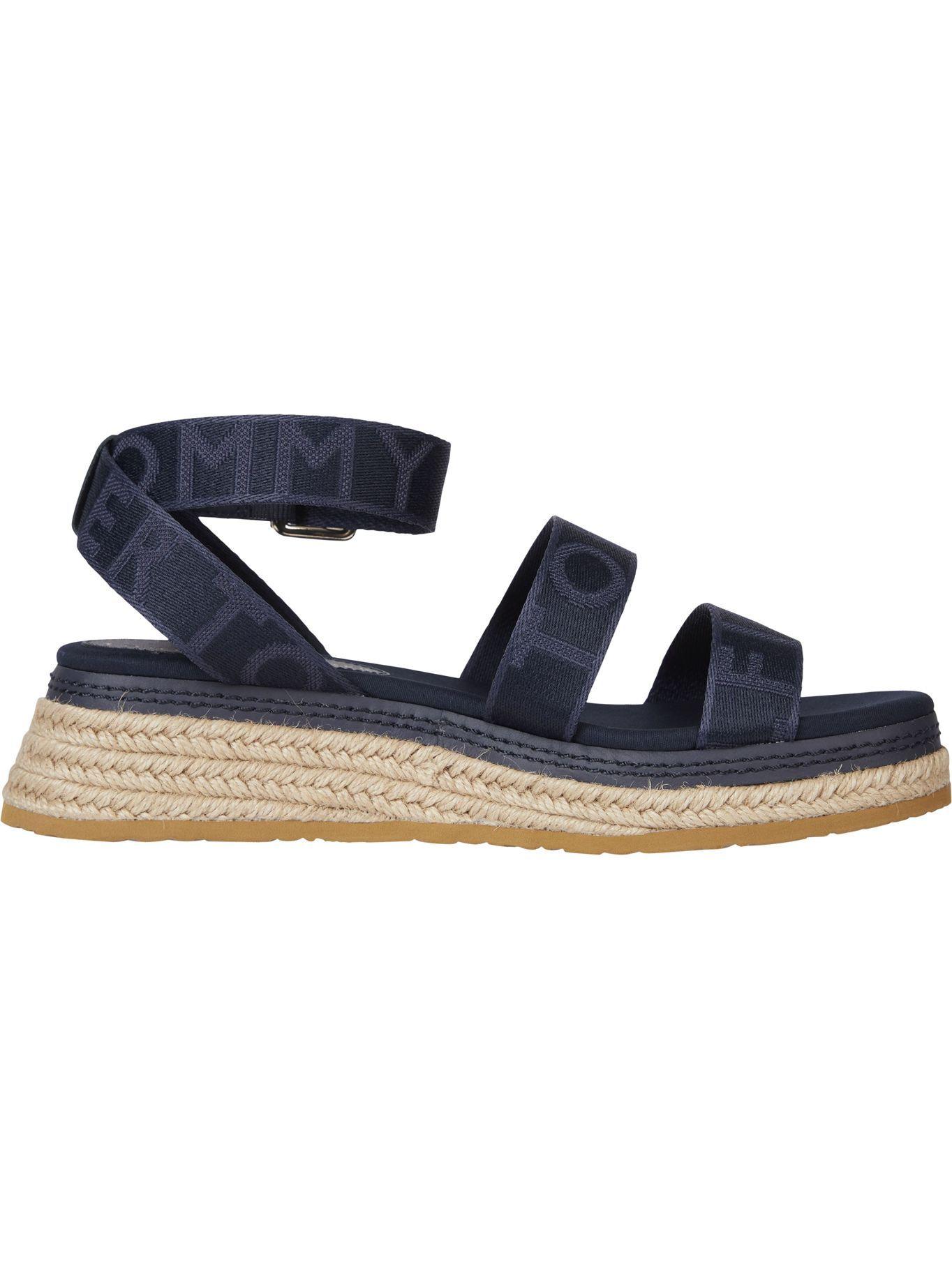 Sandalias Con Cuña Azul Tommy Hilfiger JN2-2