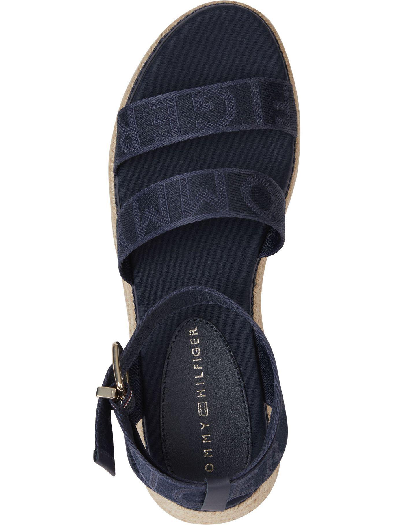 Sandalias Con Cuña Azul Tommy Hilfiger JN2-1