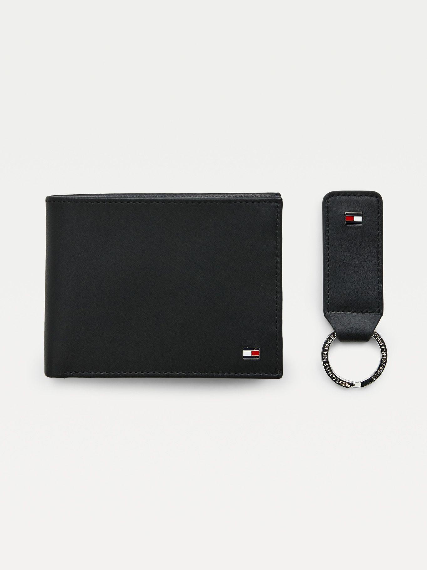Set De Llavero Y Billetera De Cuero Negro Tommy Hilfiger-0
