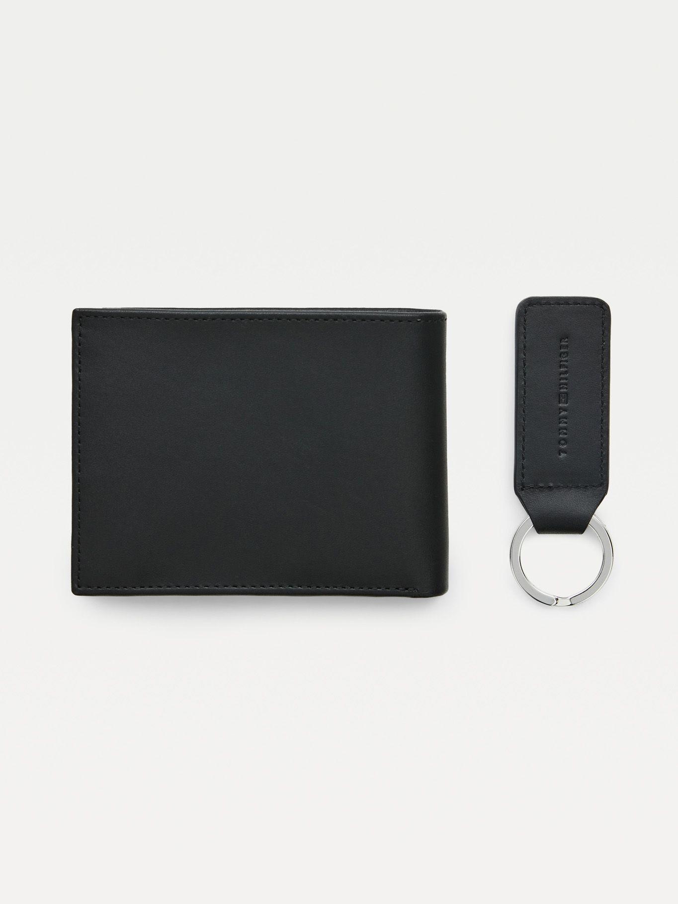 Set De Llavero Y Billetera De Cuero Negro Tommy Hilfiger-1